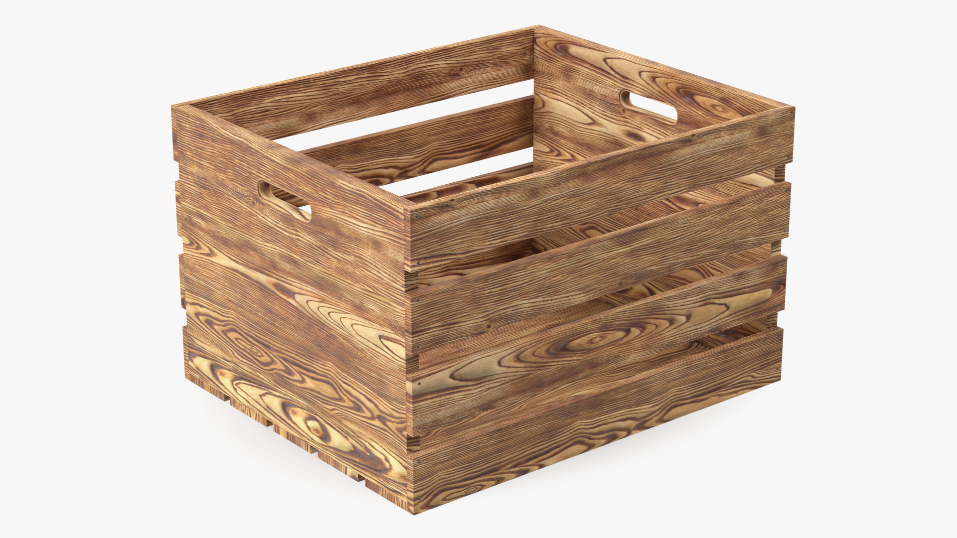 3D model Large High Box of Burnt Planks