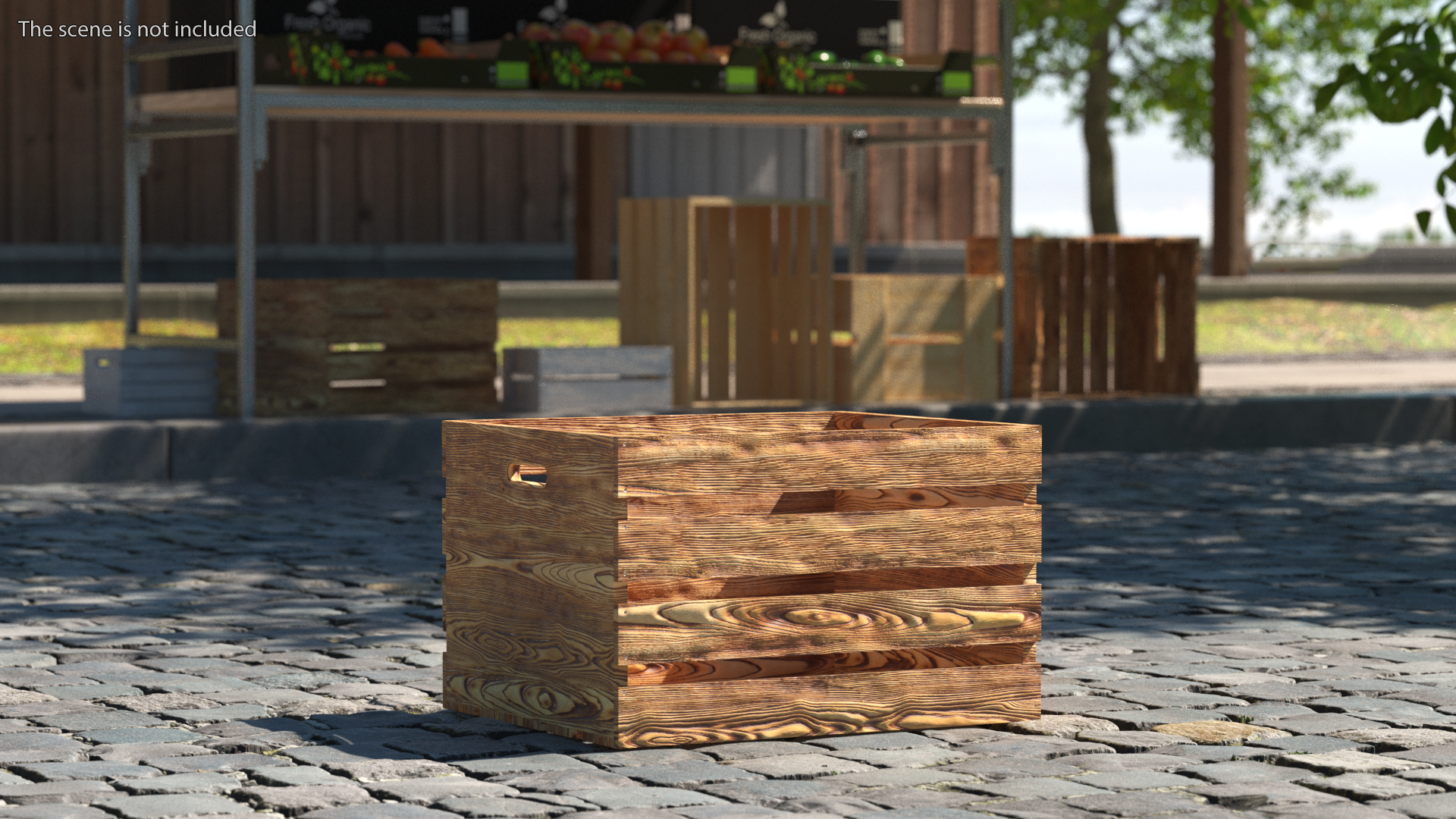 3D model Large High Box of Burnt Planks