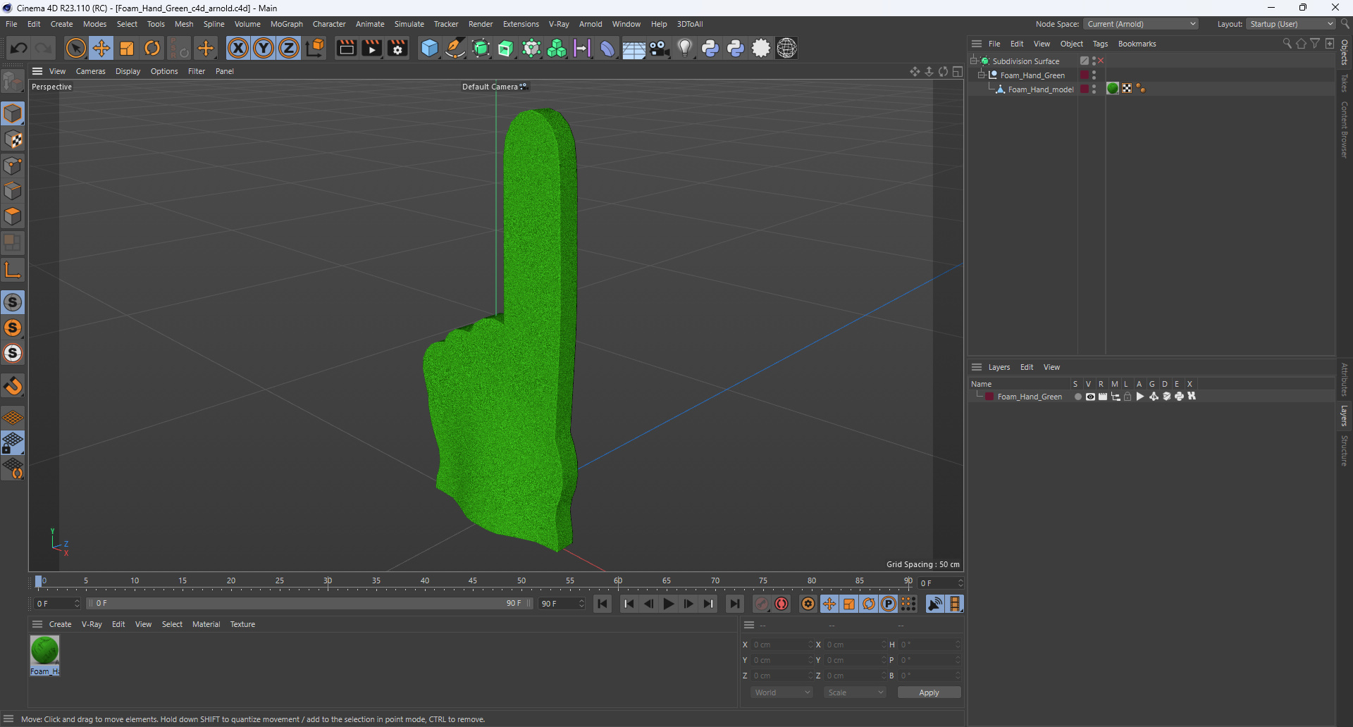 3D model Foam Hand Green