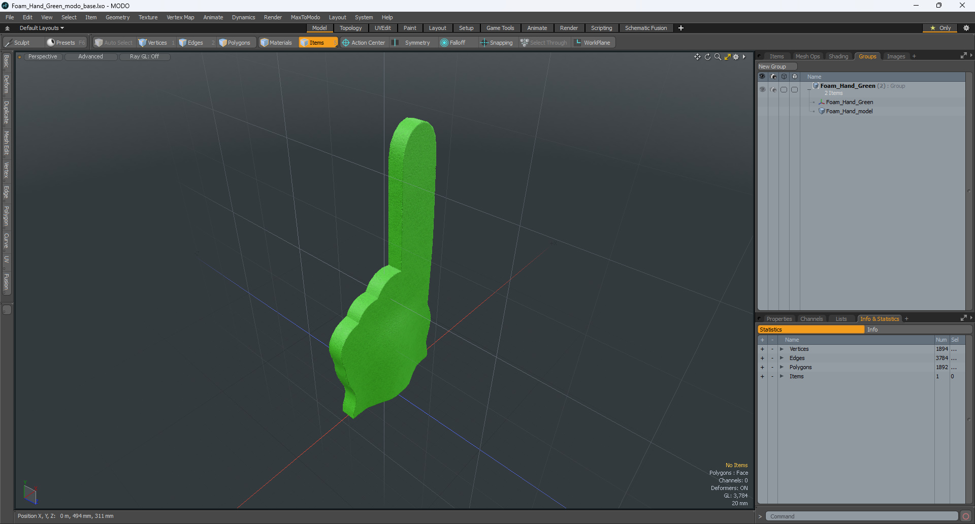3D model Foam Hand Green