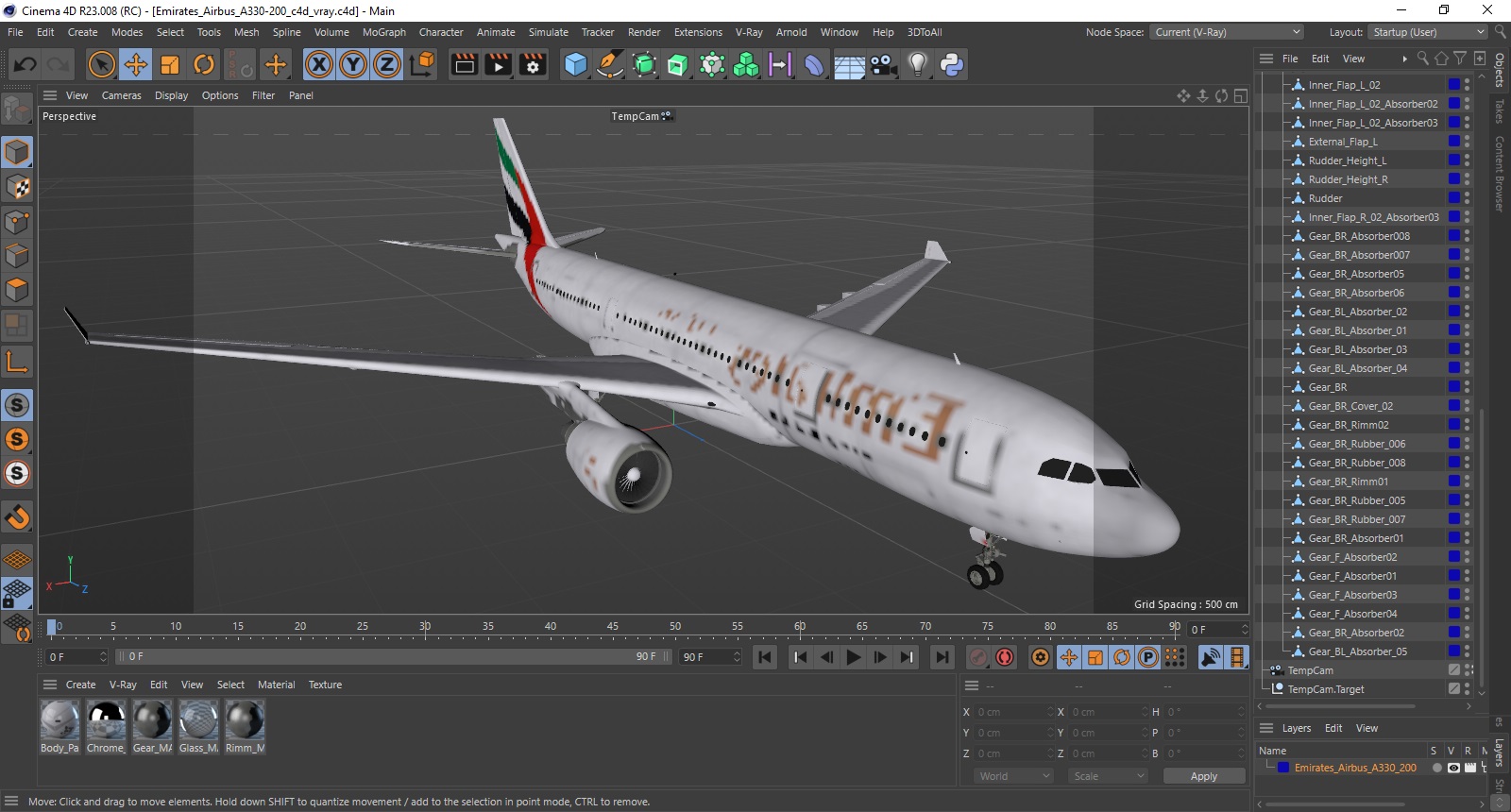 Emirates Airbus A330-200 3D model