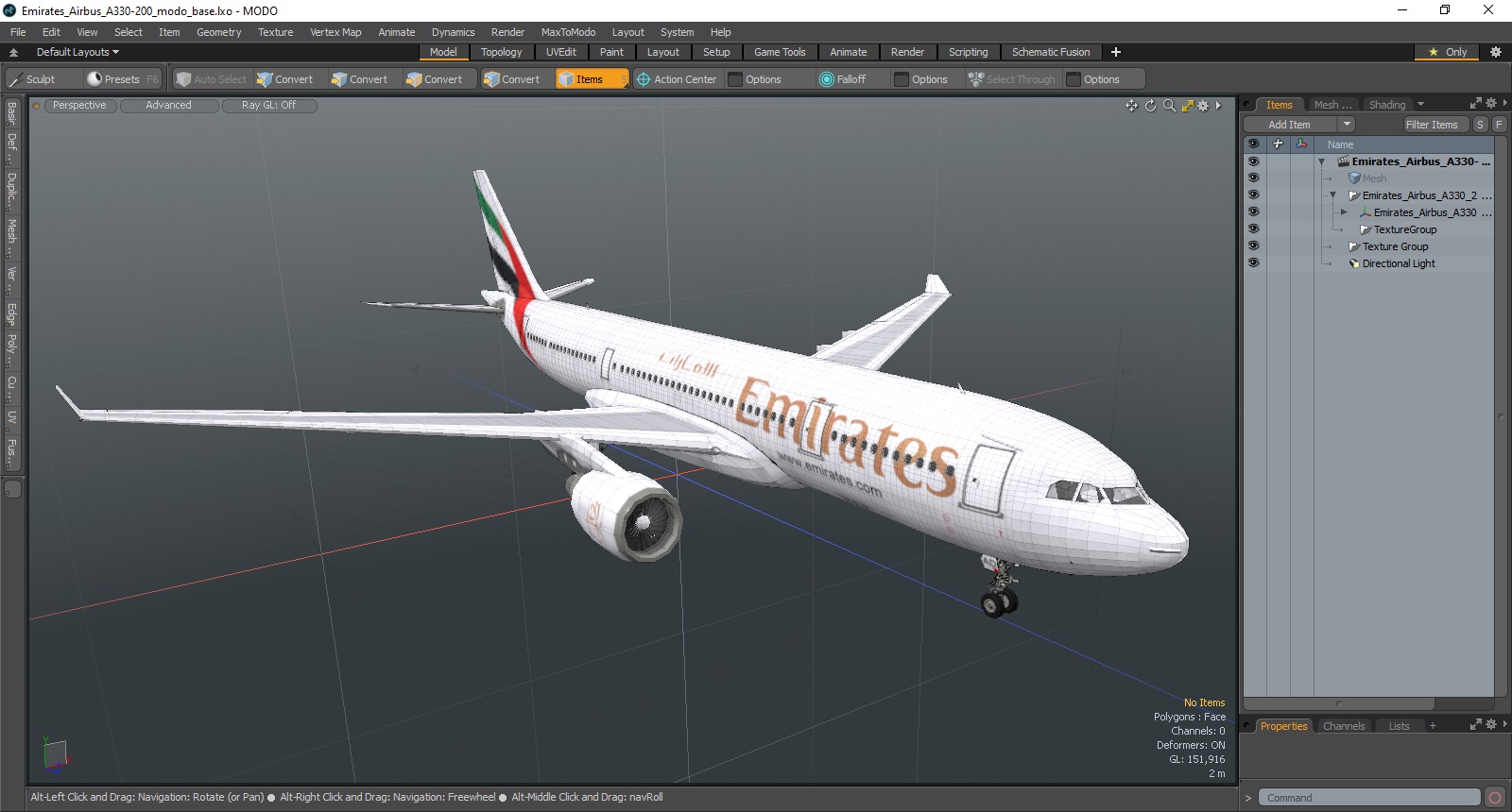 Emirates Airbus A330-200 3D model