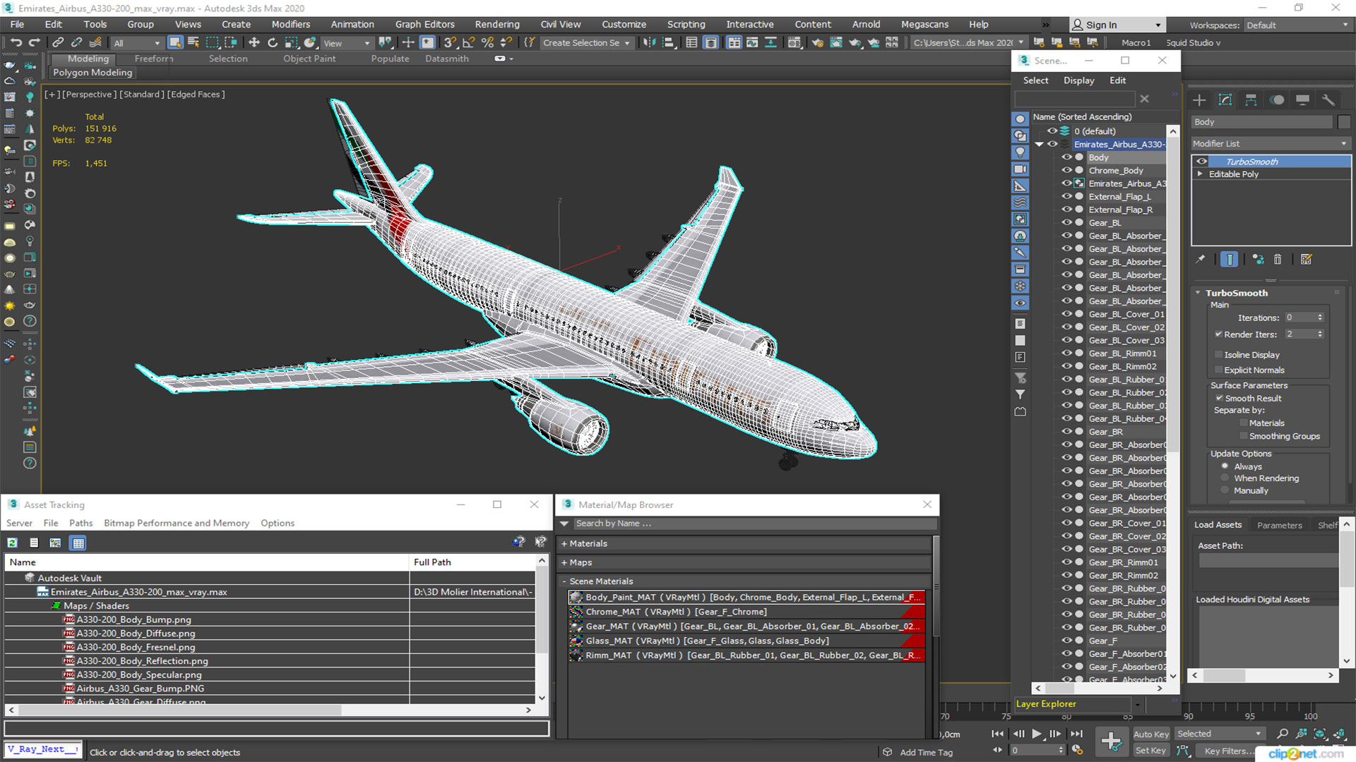 Emirates Airbus A330-200 3D model