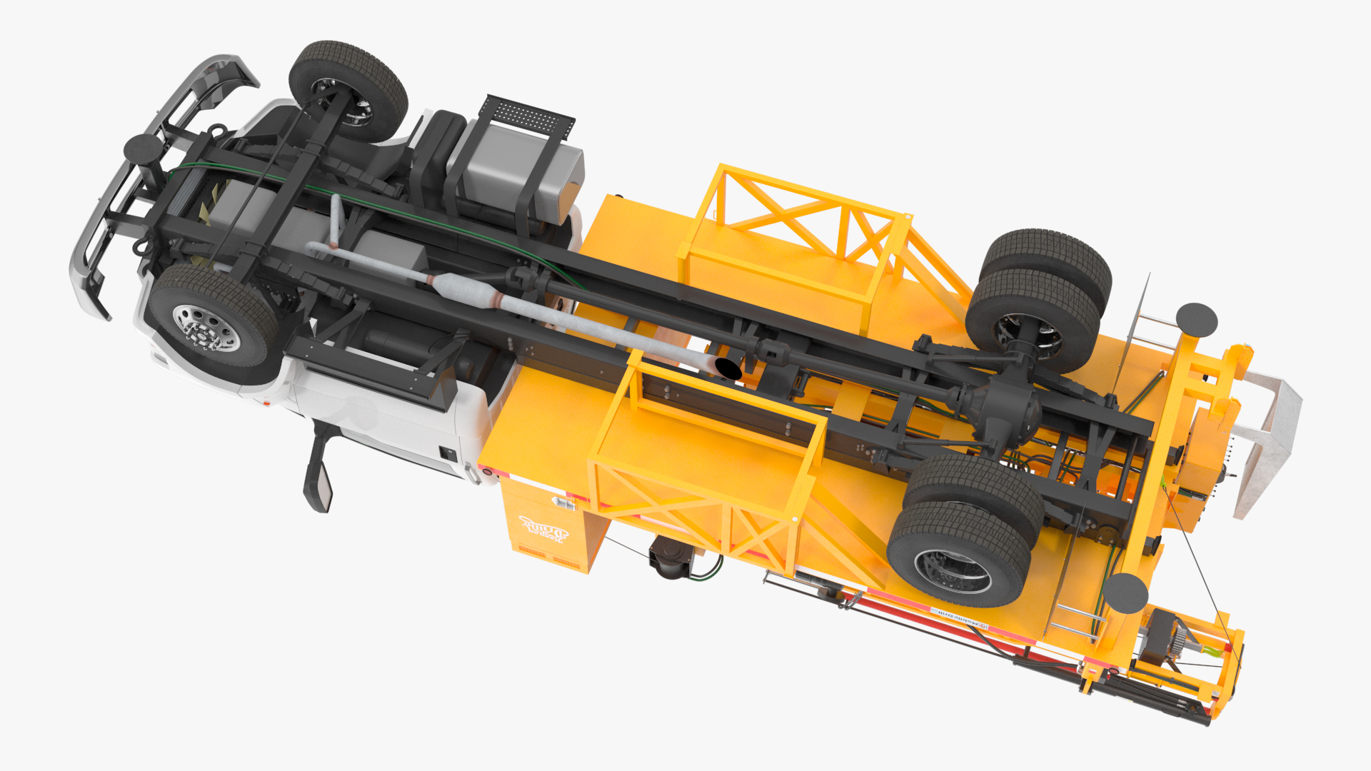 International Mechanical Mobile Drill Rig Truck Orange 3D model