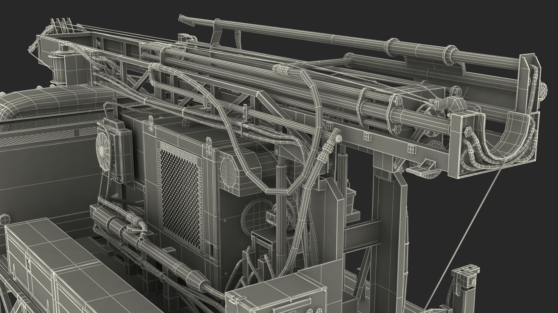 International Mechanical Mobile Drill Rig Truck Orange 3D model