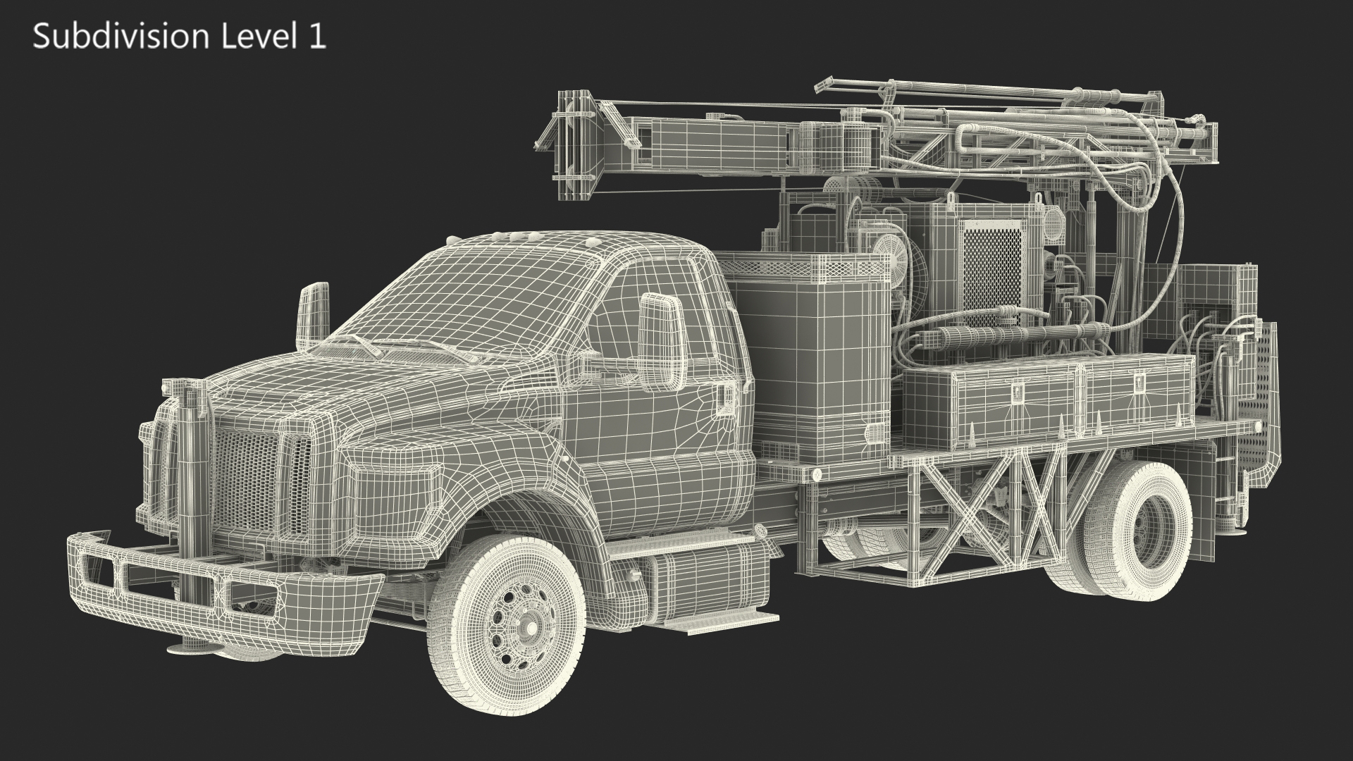 International Mechanical Mobile Drill Rig Truck Orange 3D model