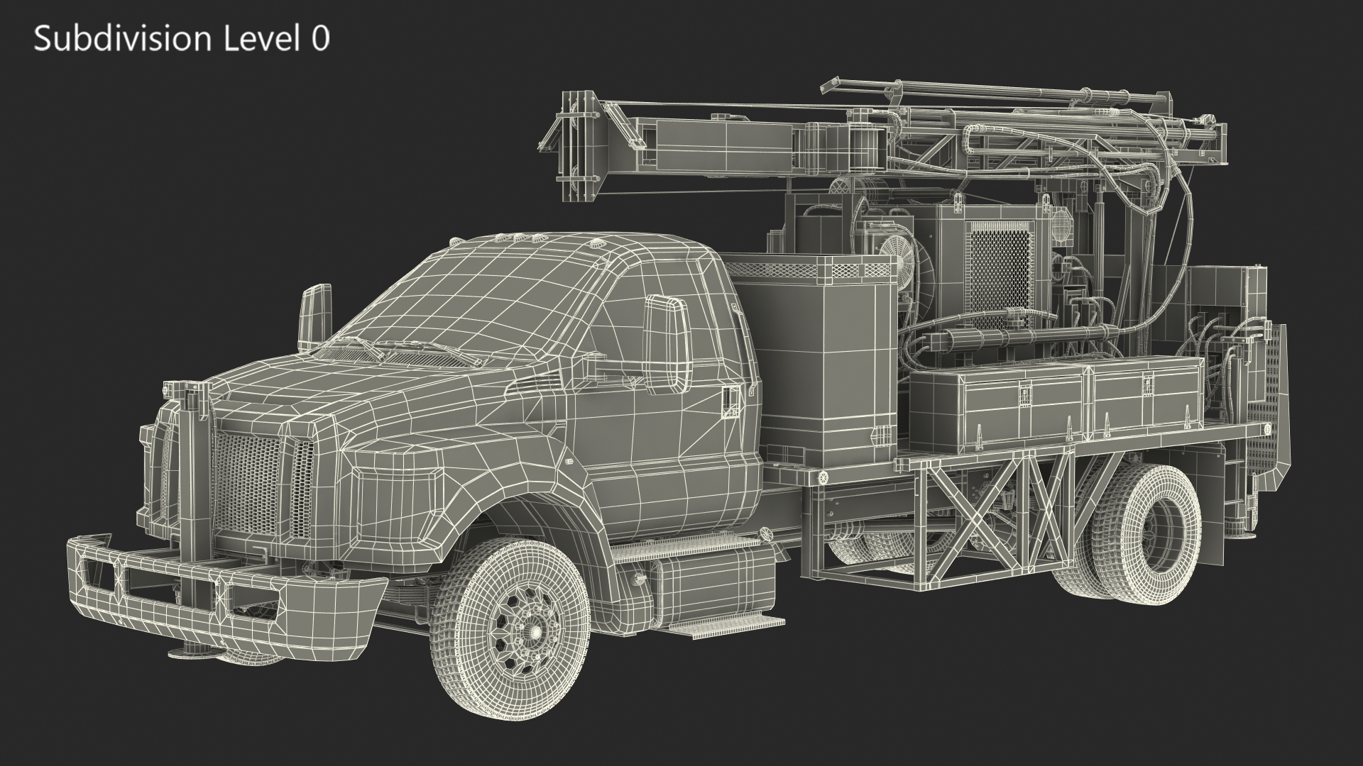 International Mechanical Mobile Drill Rig Truck Orange 3D model