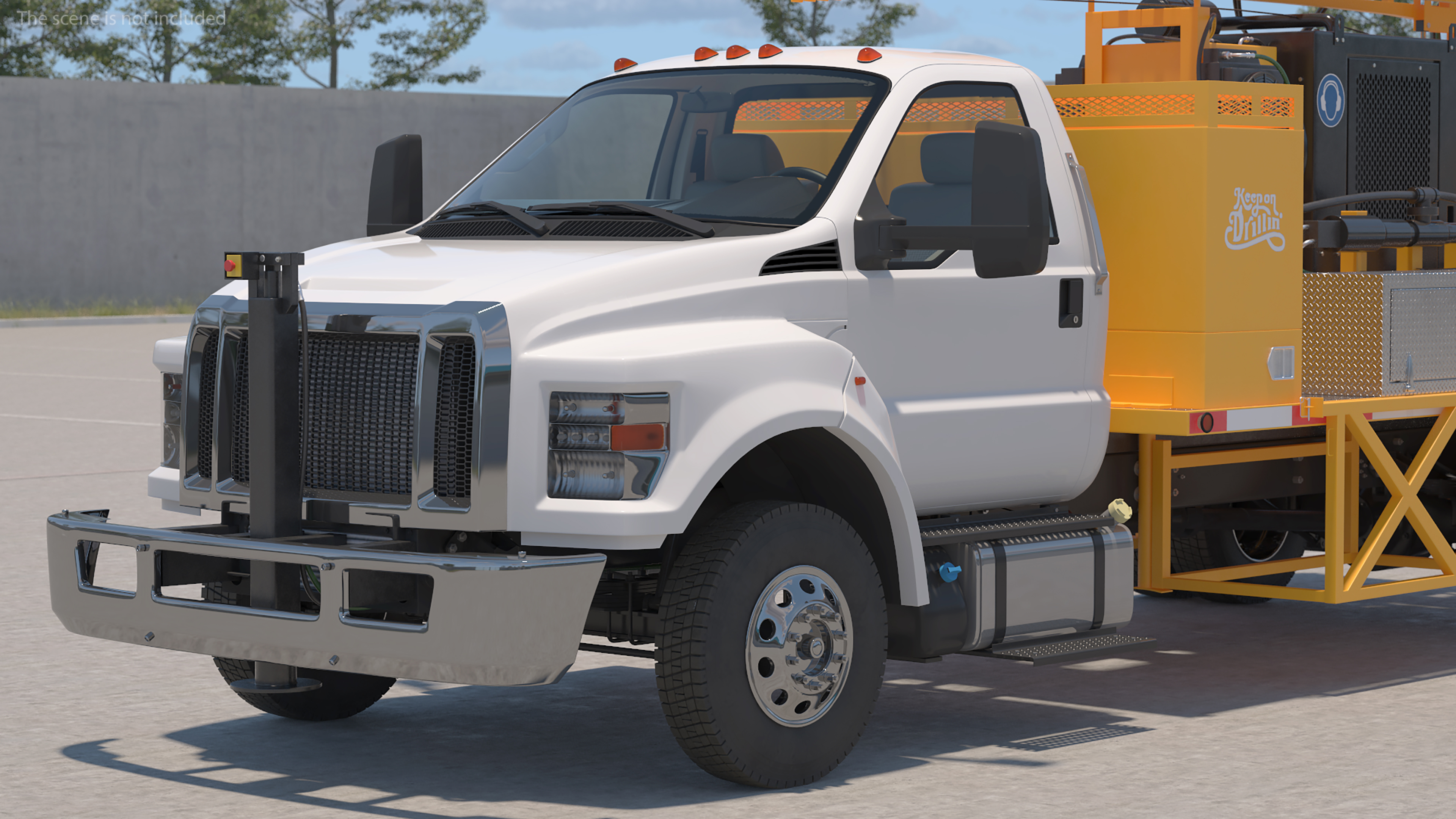 International Mechanical Mobile Drill Rig Truck Orange 3D model