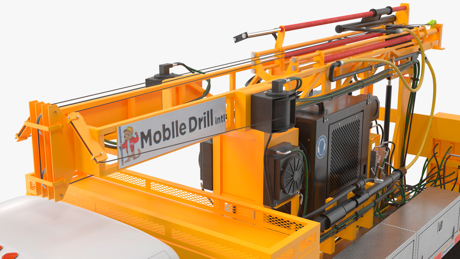 International Mechanical Mobile Drill Rig Truck Orange 3D model