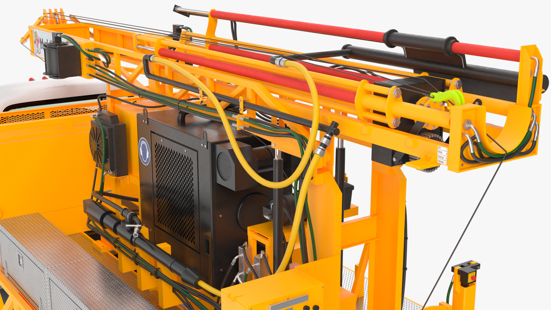 International Mechanical Mobile Drill Rig Truck Orange 3D model
