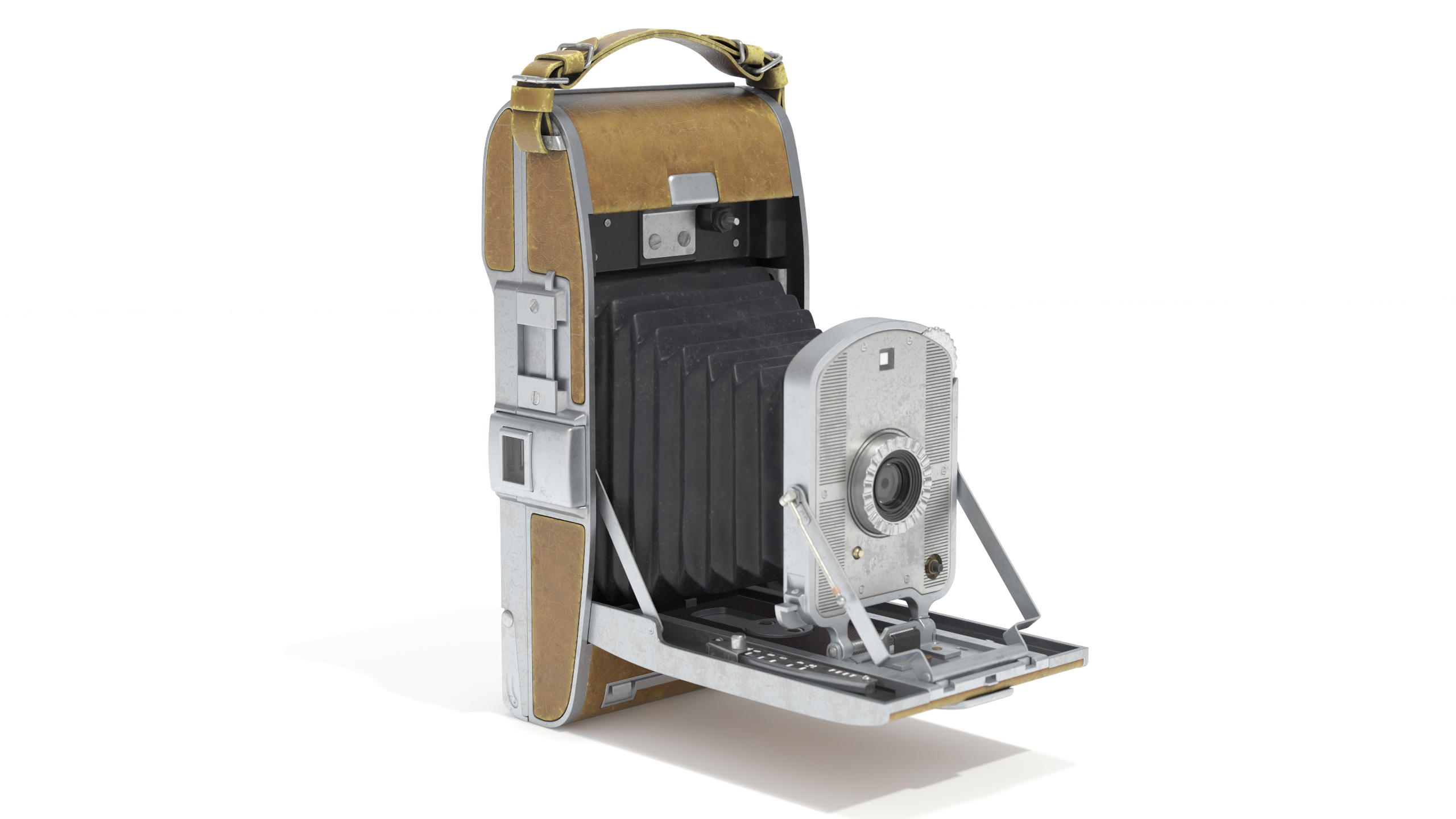 3D Old Vintage Folding Camera
