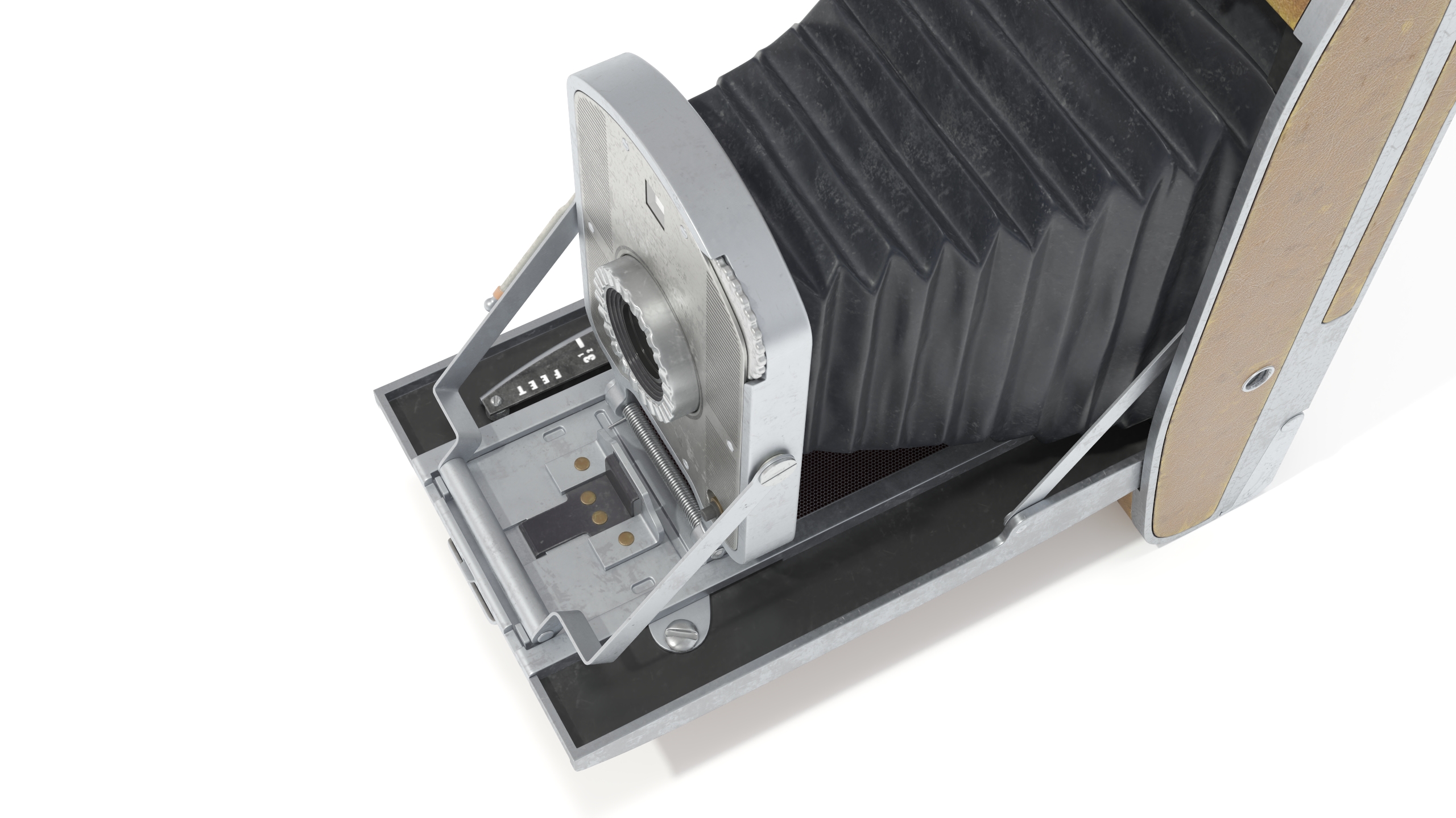 3D Old Vintage Folding Camera