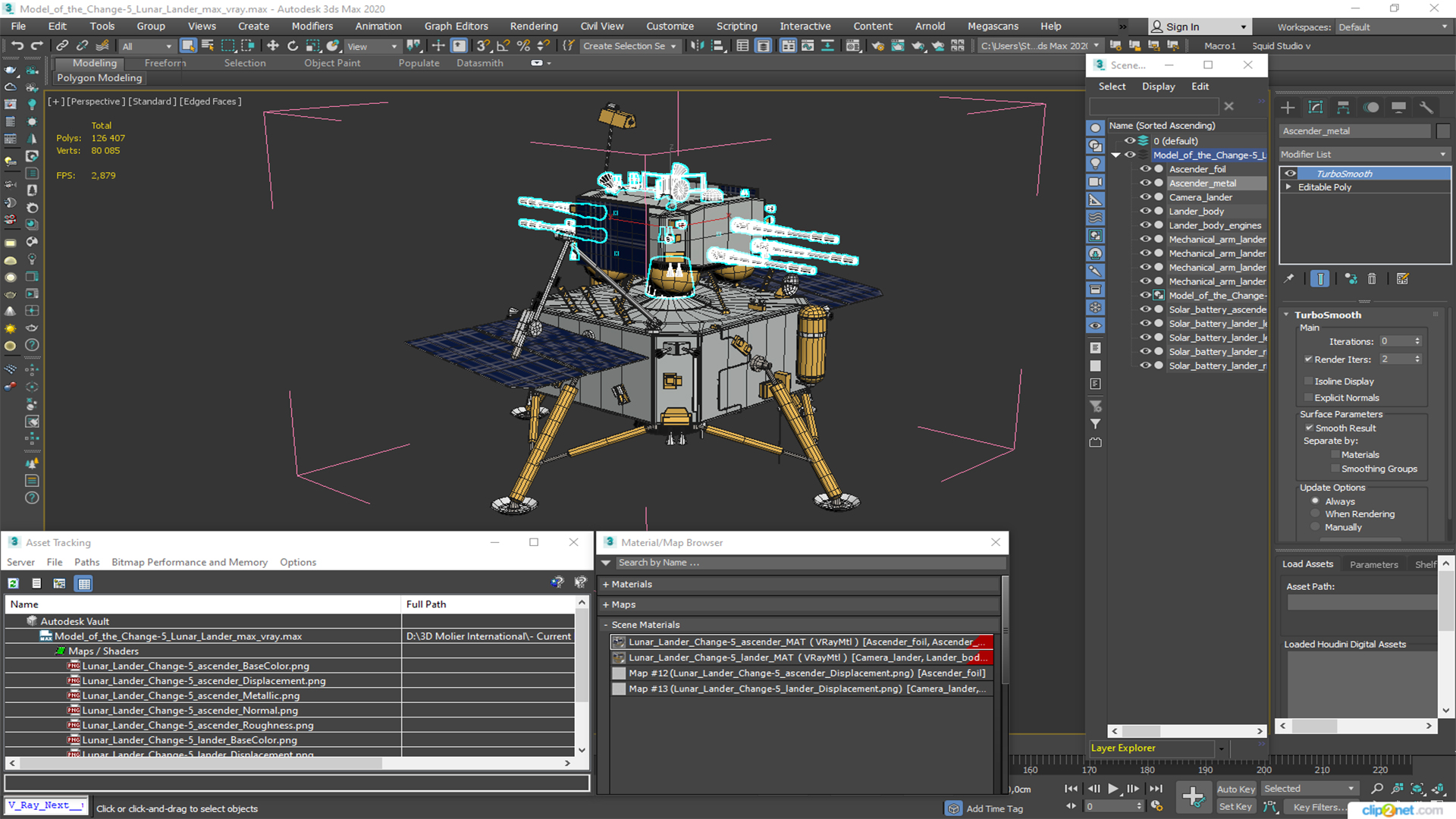 Model of the Change-5 Lunar Lander 3D model