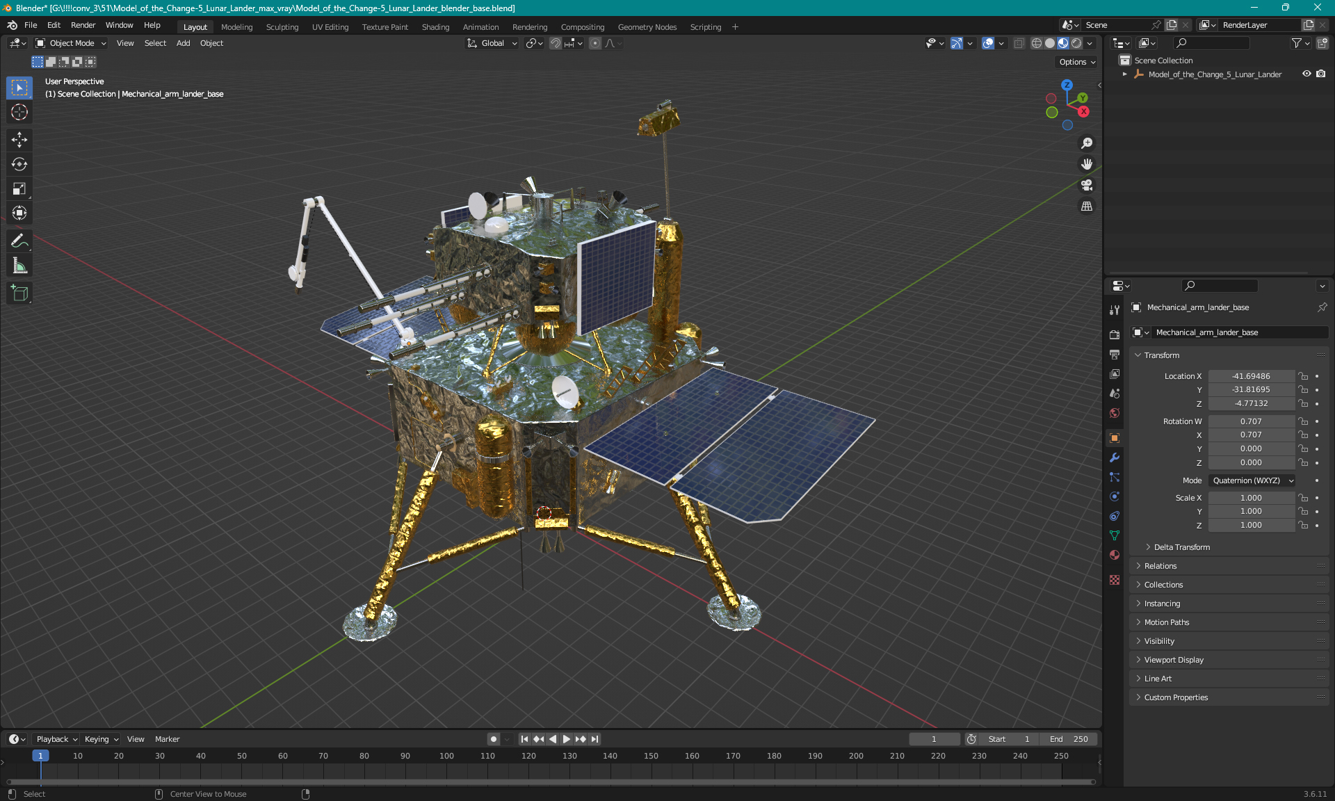 Model of the Change-5 Lunar Lander 3D model