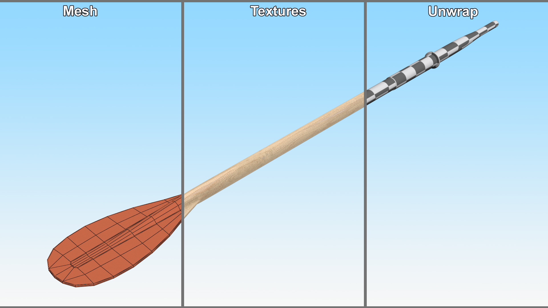3D model Wooden Boat Oar