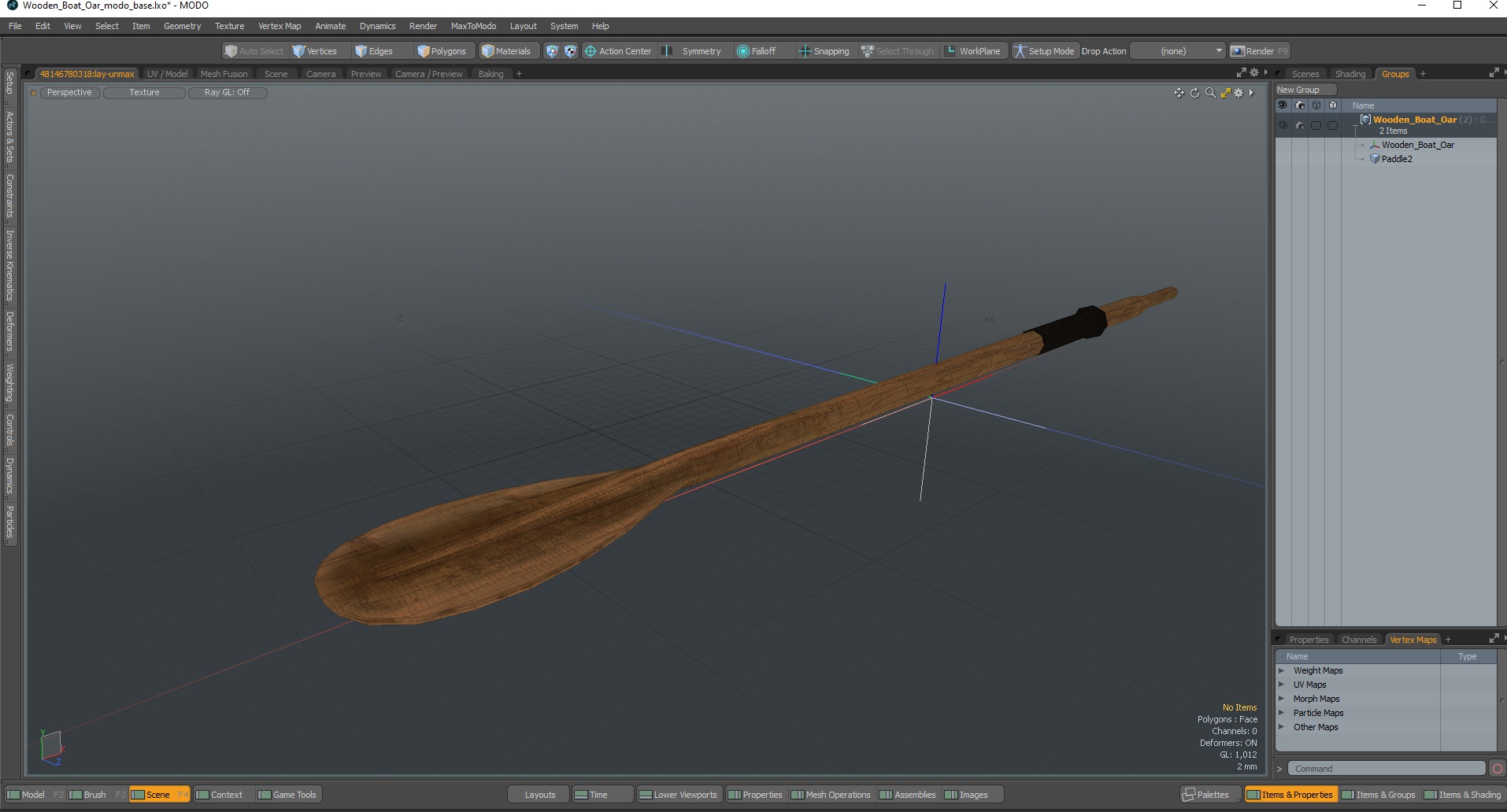 3D model Wooden Boat Oar