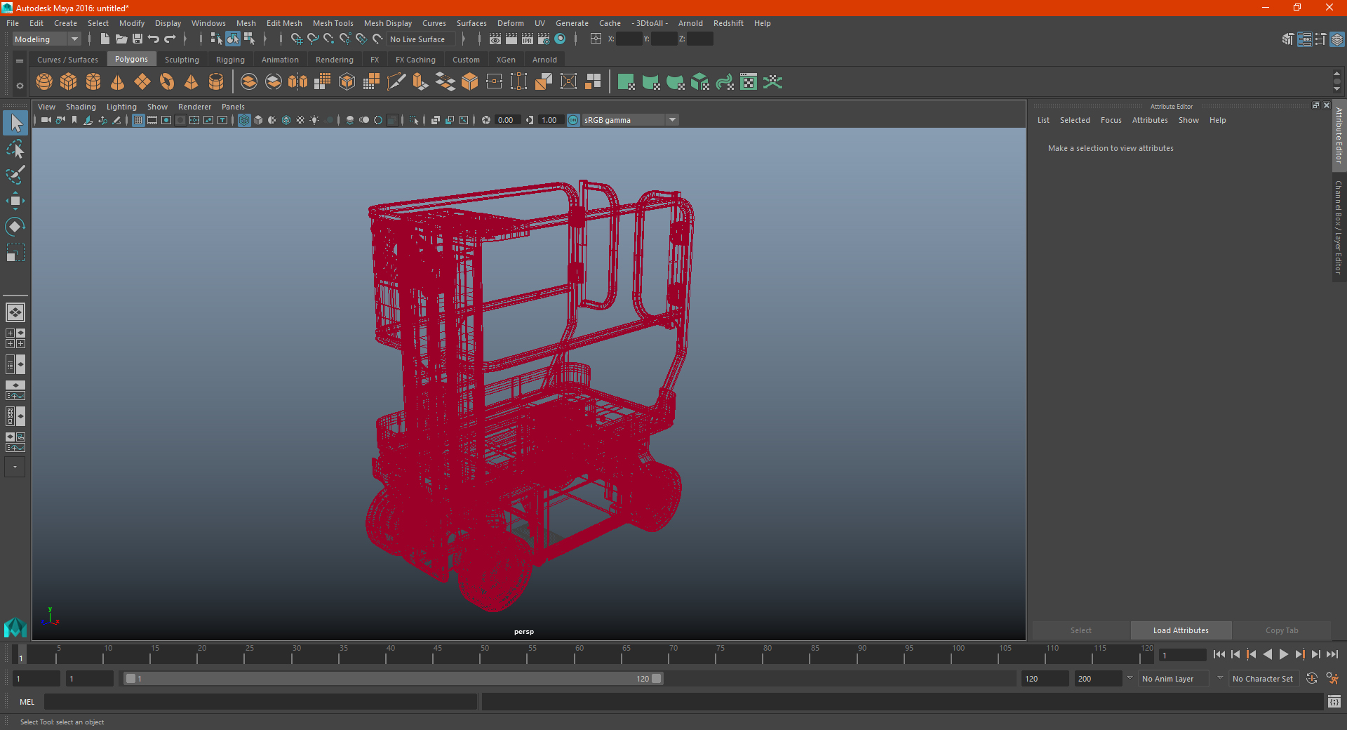 3D Vertical Mast Lift Folded Dirty