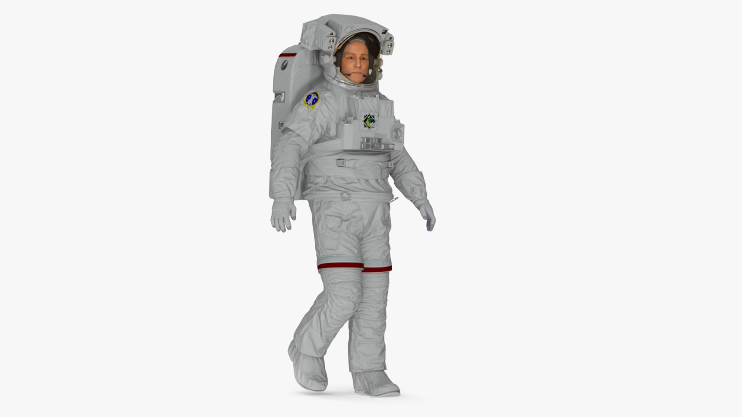 Astronaut in Extravehicular Mobility Unit Rigged for Cinema 4D 3D