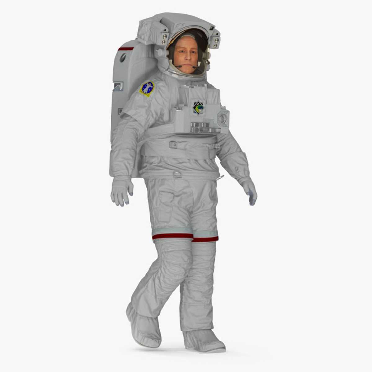 Astronaut in Extravehicular Mobility Unit Rigged for Cinema 4D 3D