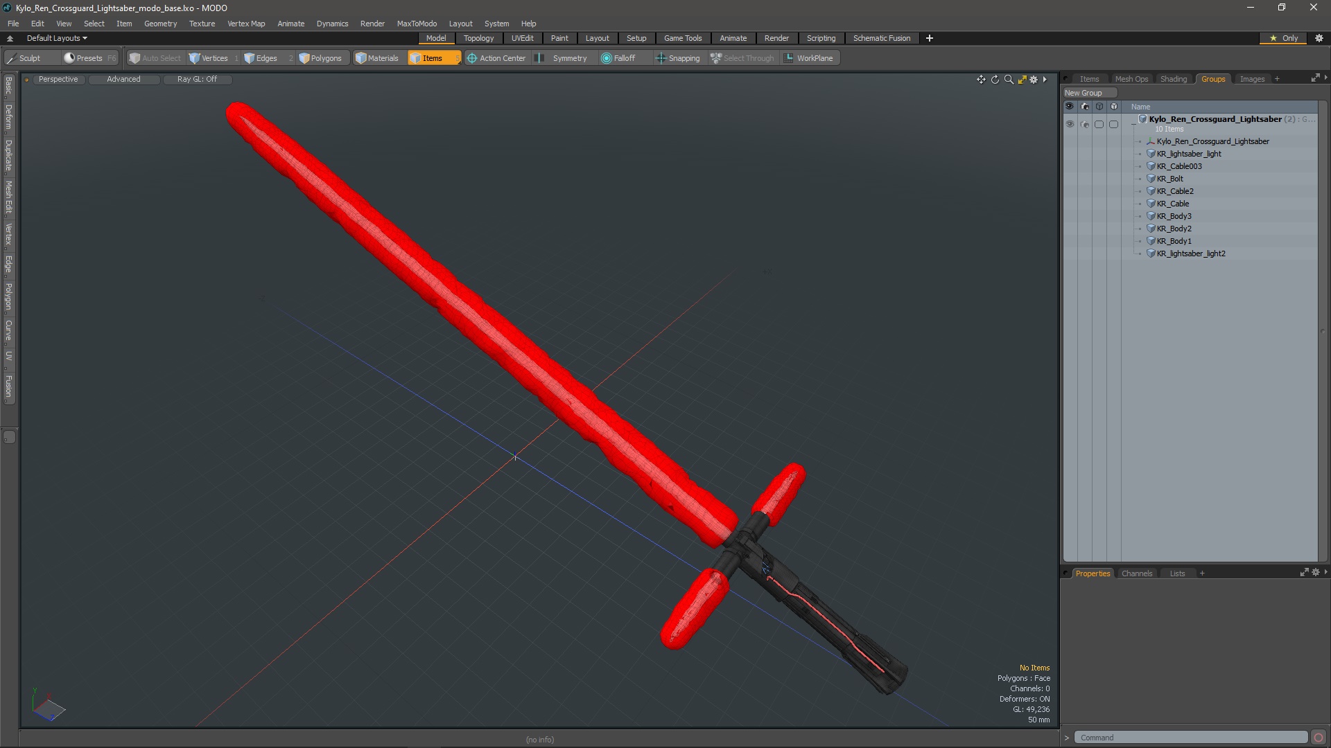 3D model Kylo Ren Crossguard Lightsaber