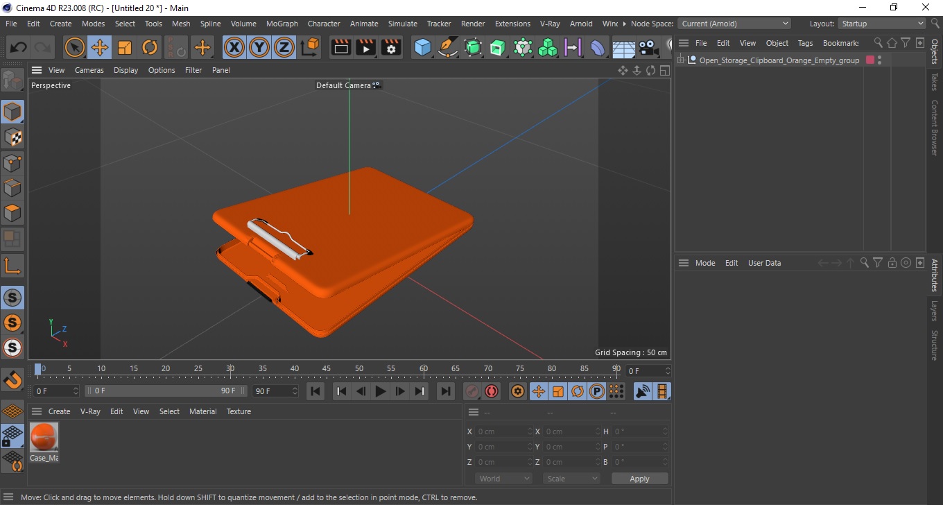 3D model Open Storage Clipboard Orange Empty