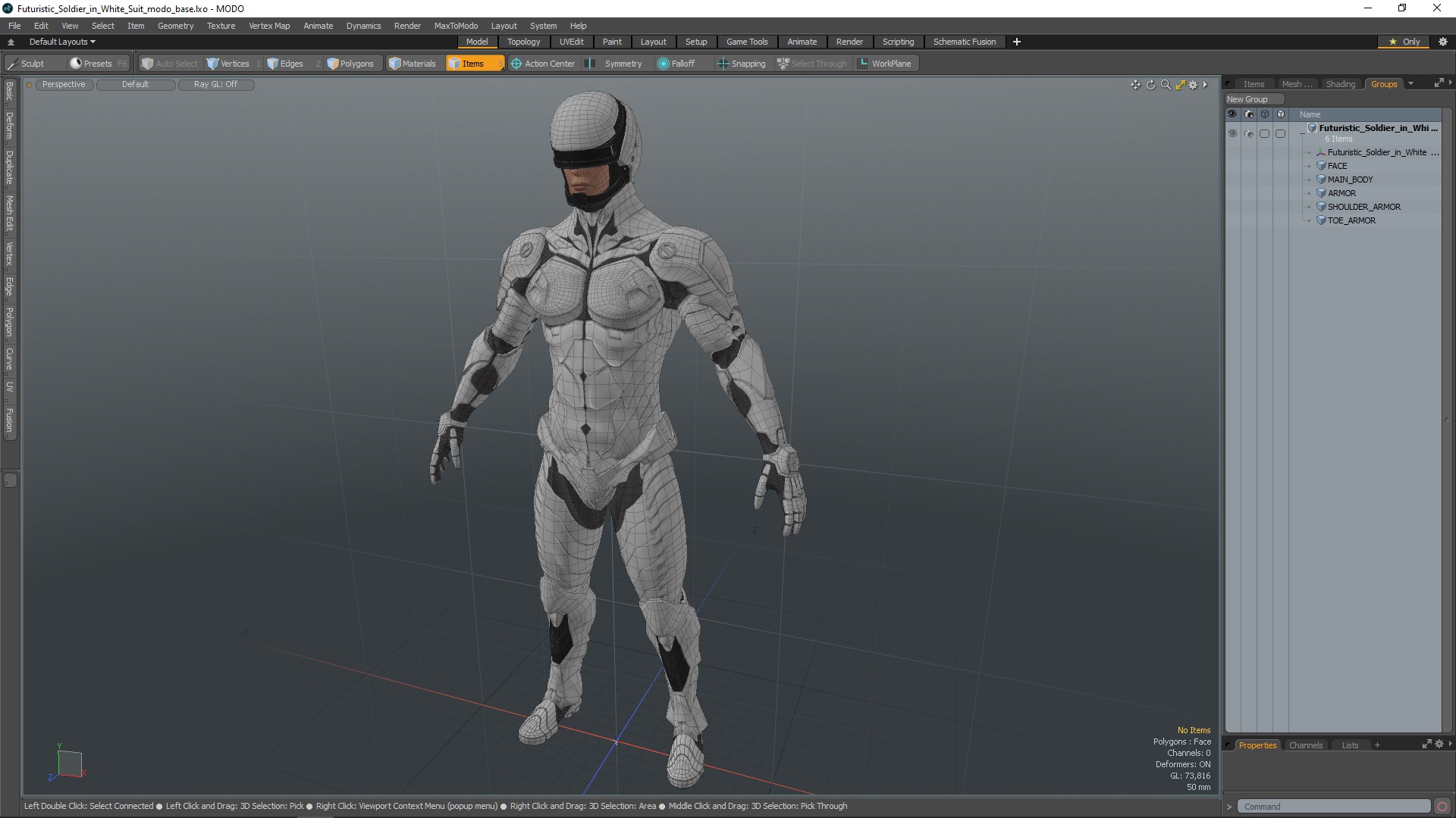 Futuristic Soldier in White Suit 3D