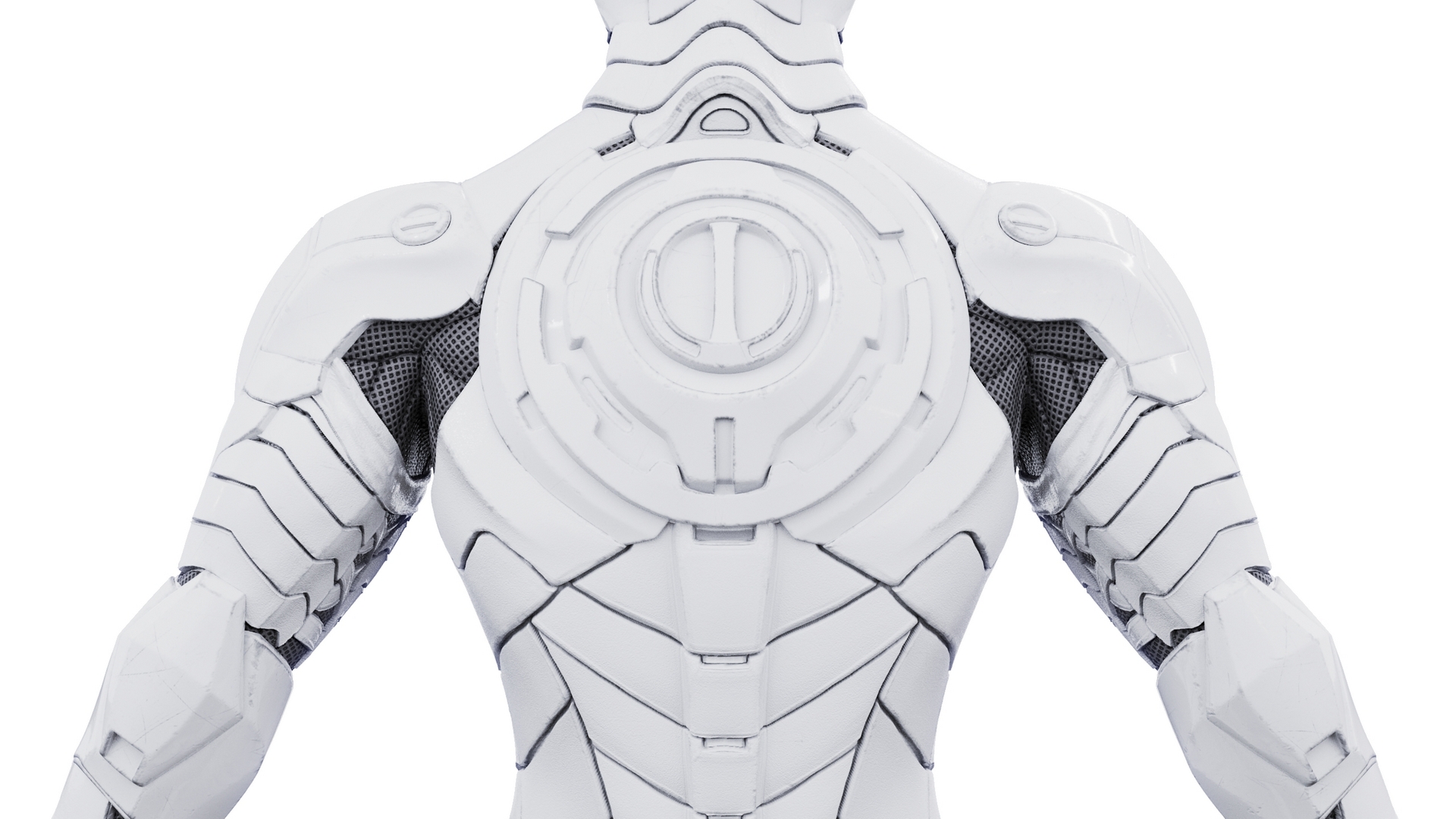 Futuristic Soldier in White Suit 3D