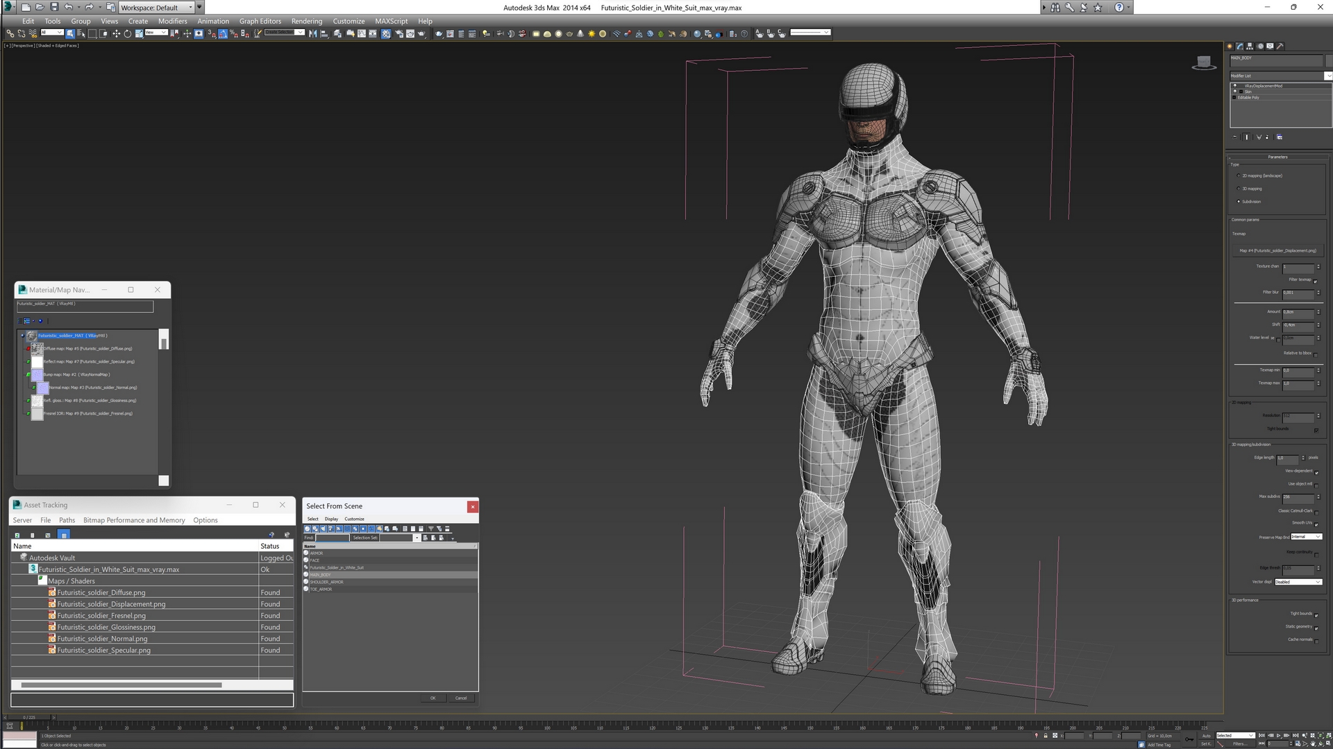 Futuristic Soldier in White Suit 3D