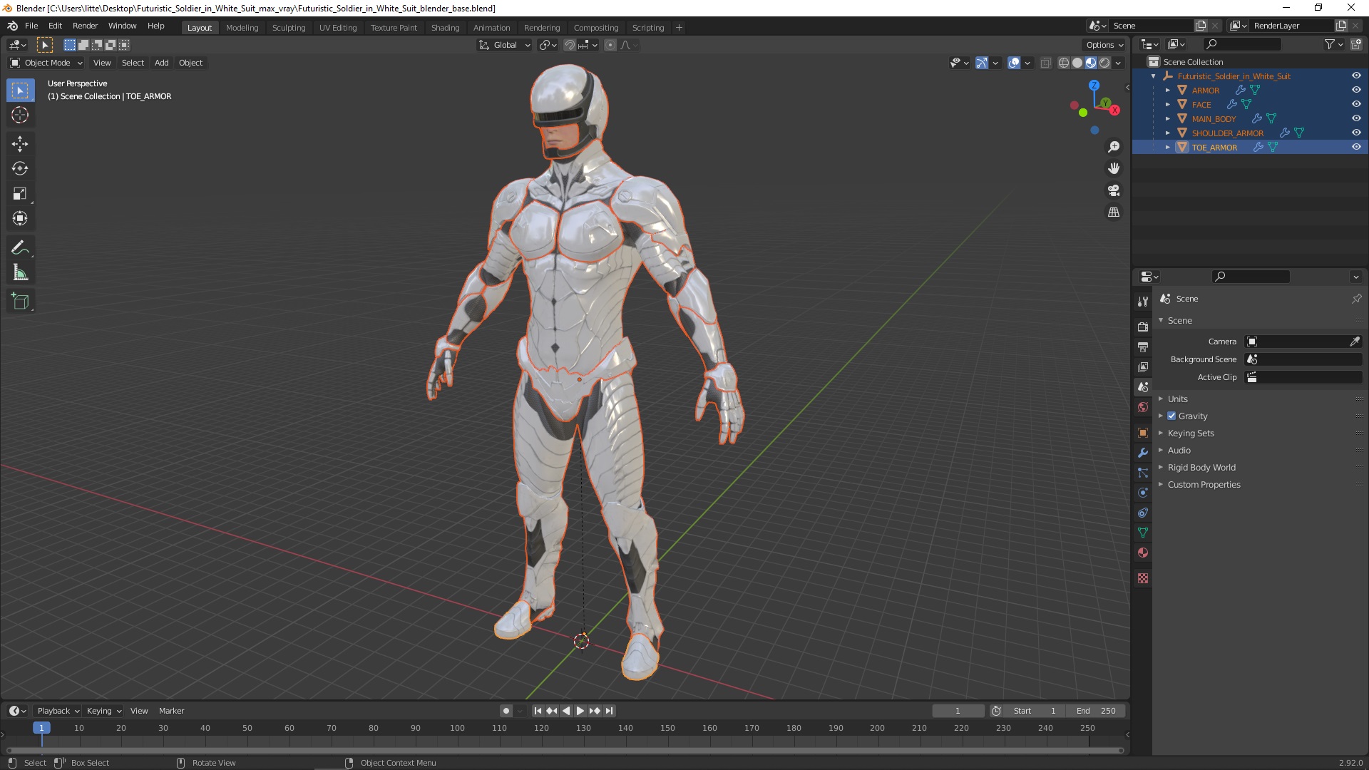 Futuristic Soldier in White Suit 3D