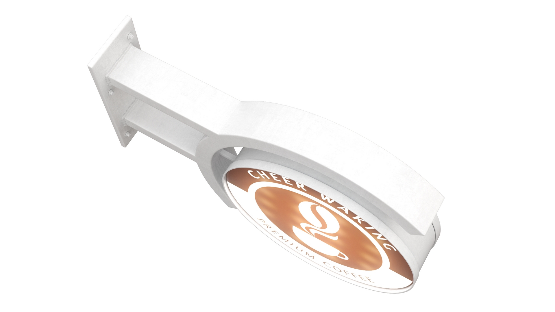3D Coffee Shop Signage Wall Mounted Light On