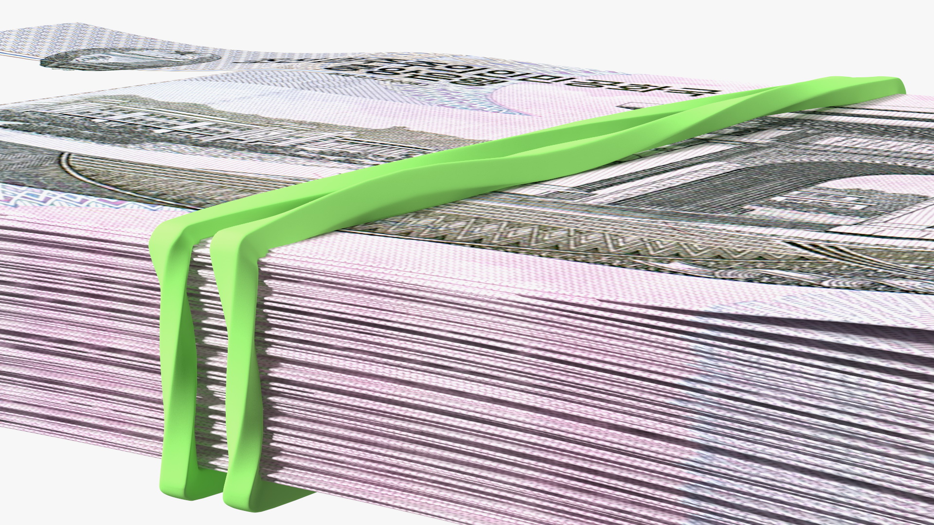 3D Stack of North Korea 500 Won model