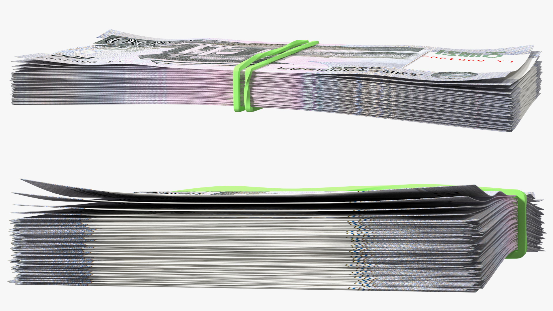 3D Stack of North Korea 500 Won model