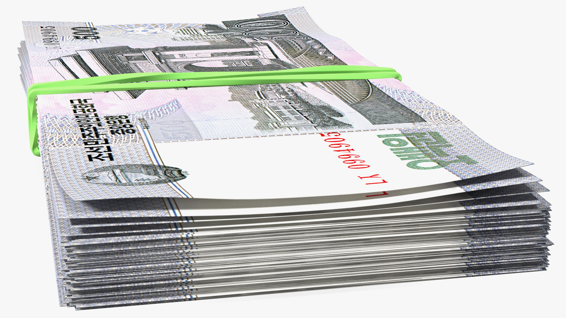 3D Stack of North Korea 500 Won model
