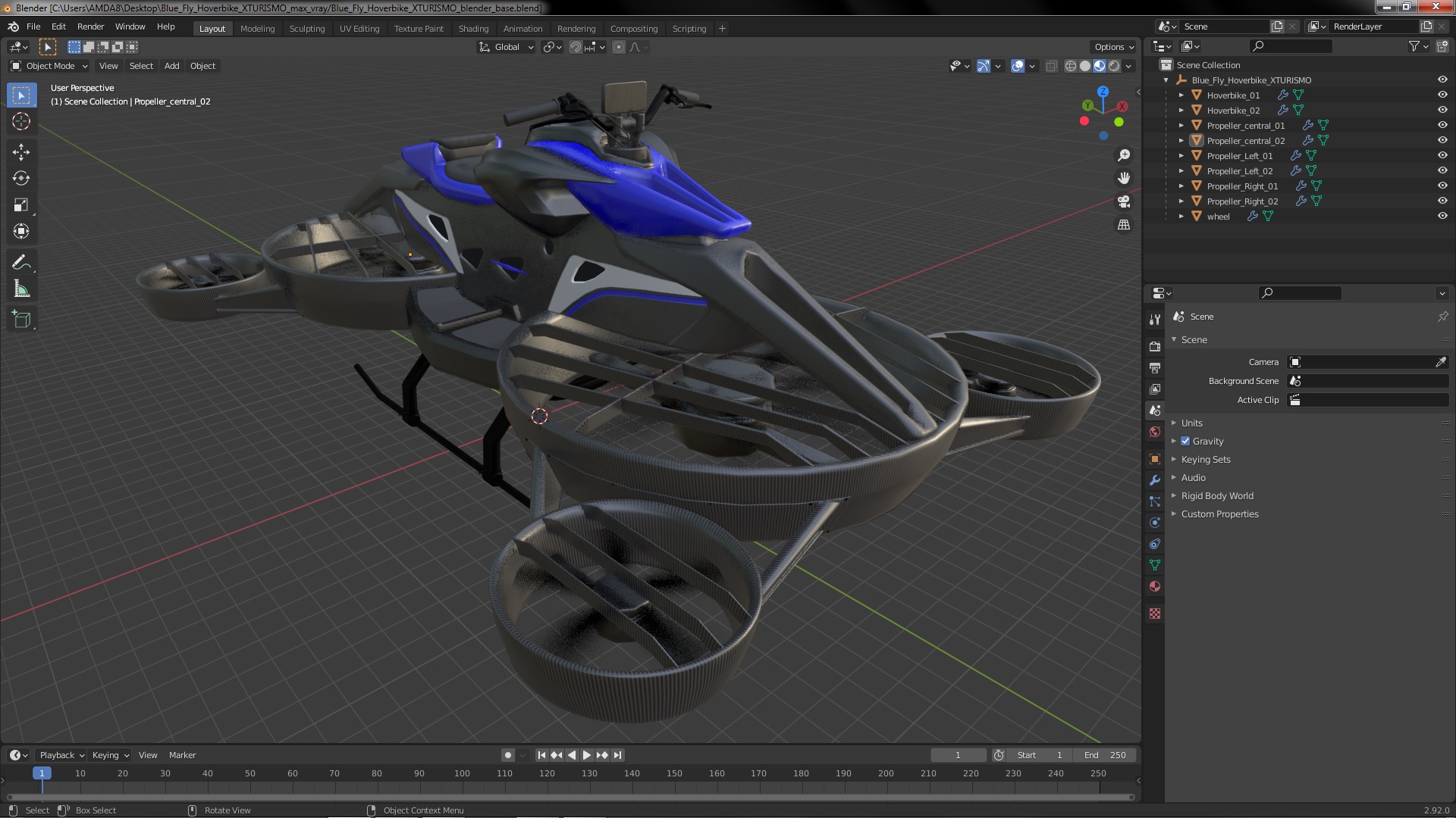 Blue Fly Hoverbike XTURISMO 3D
