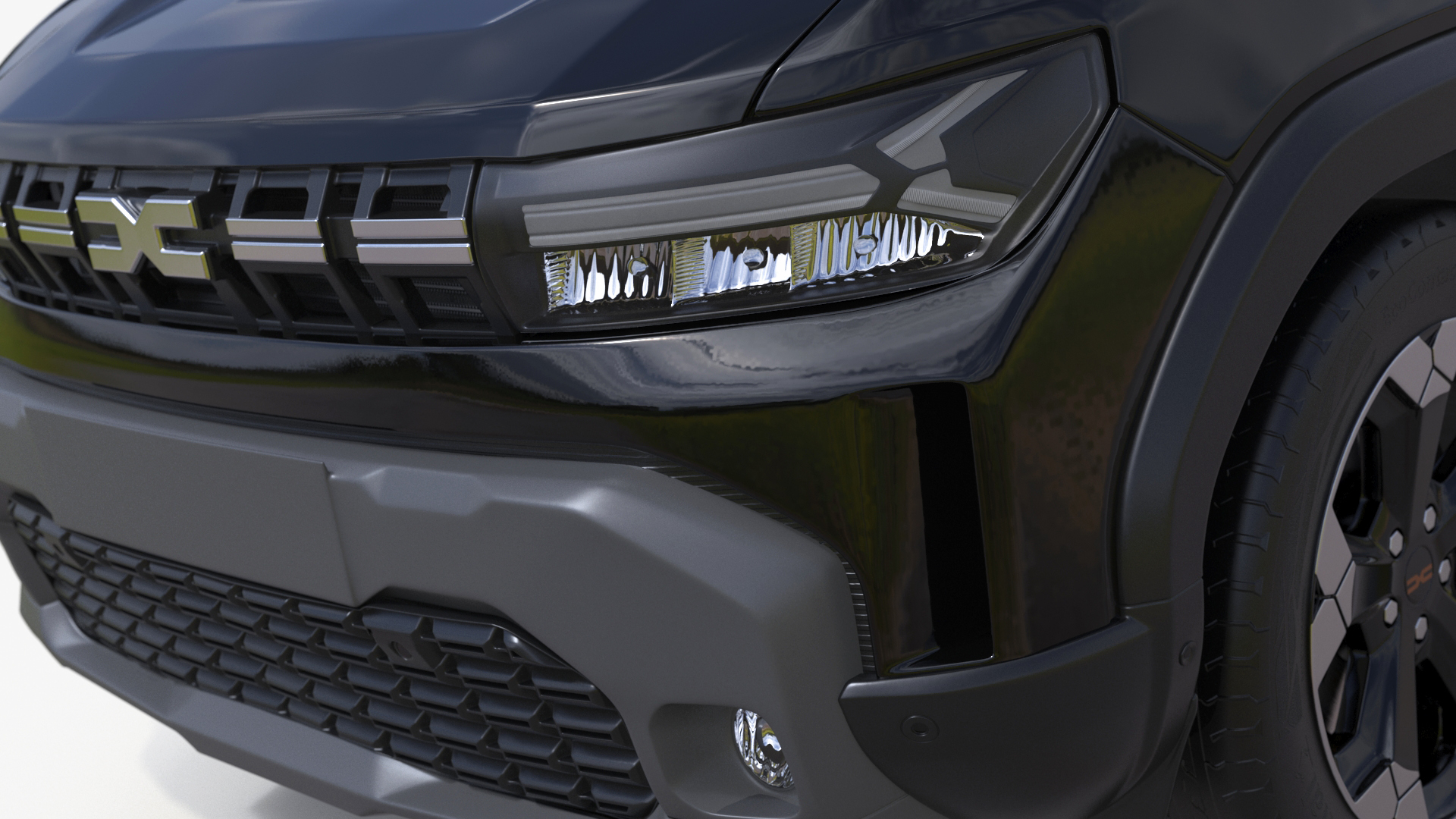 Dacia Duster 2024 Crossover Simplified Black 3D model