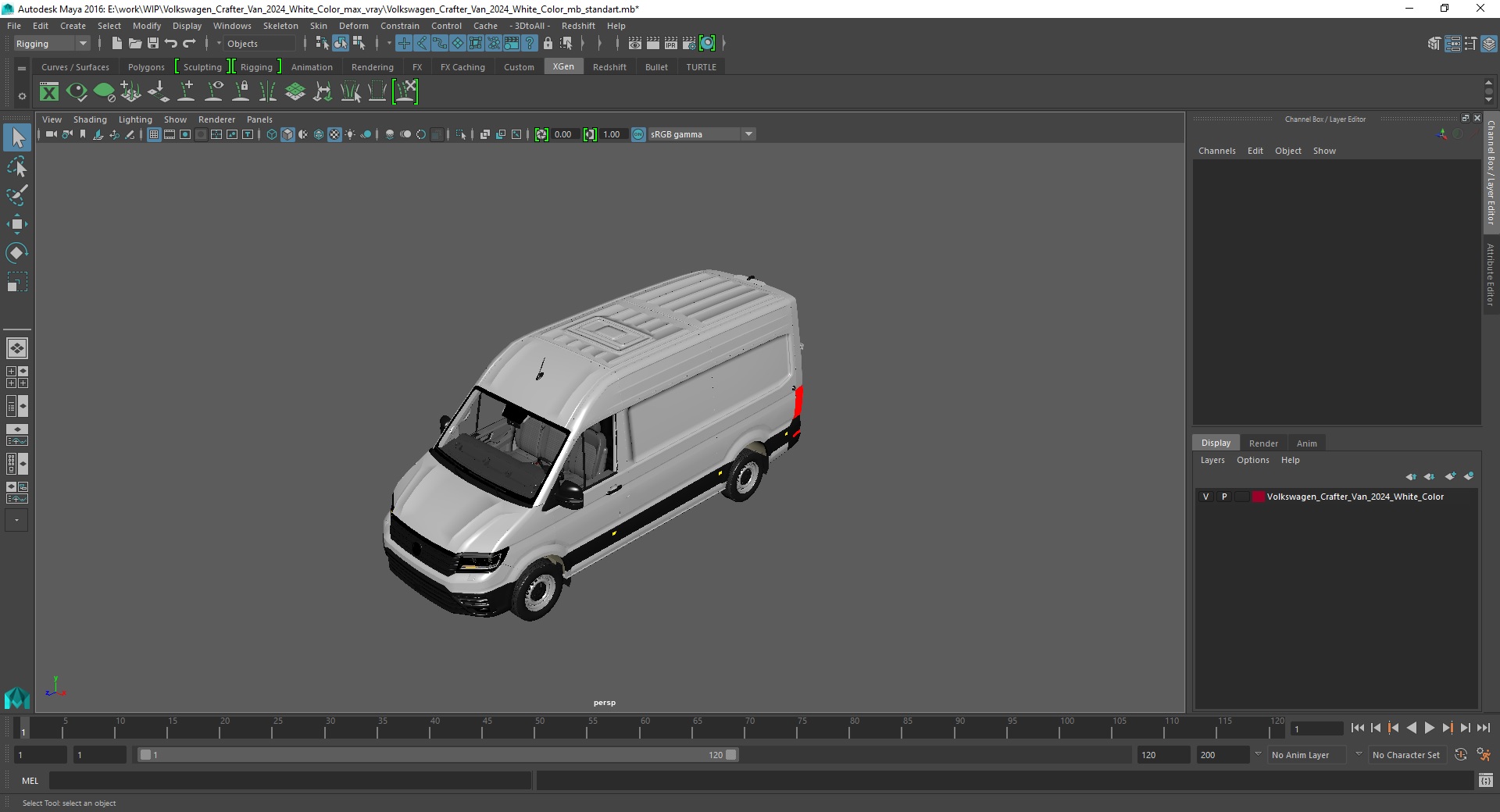 Volkswagen Crafter Van 2024 White Color 3D model