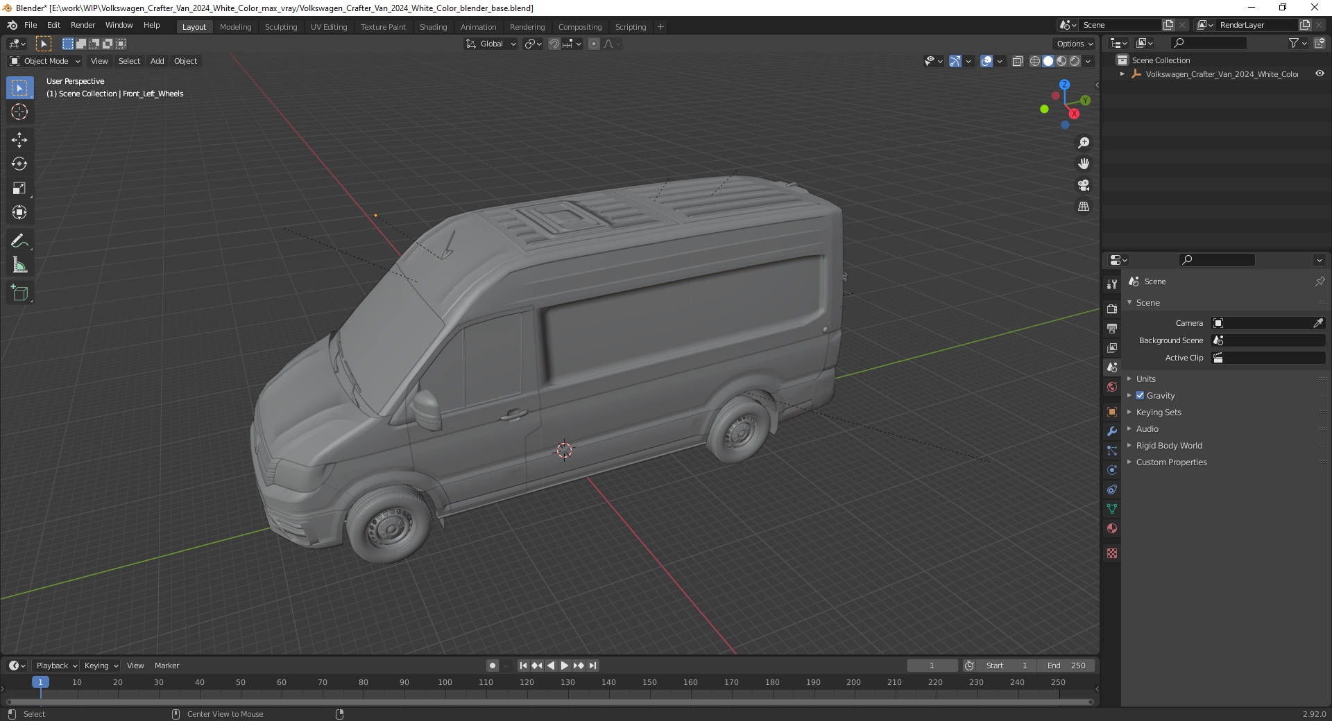 Volkswagen Crafter Van 2024 White Color 3D model