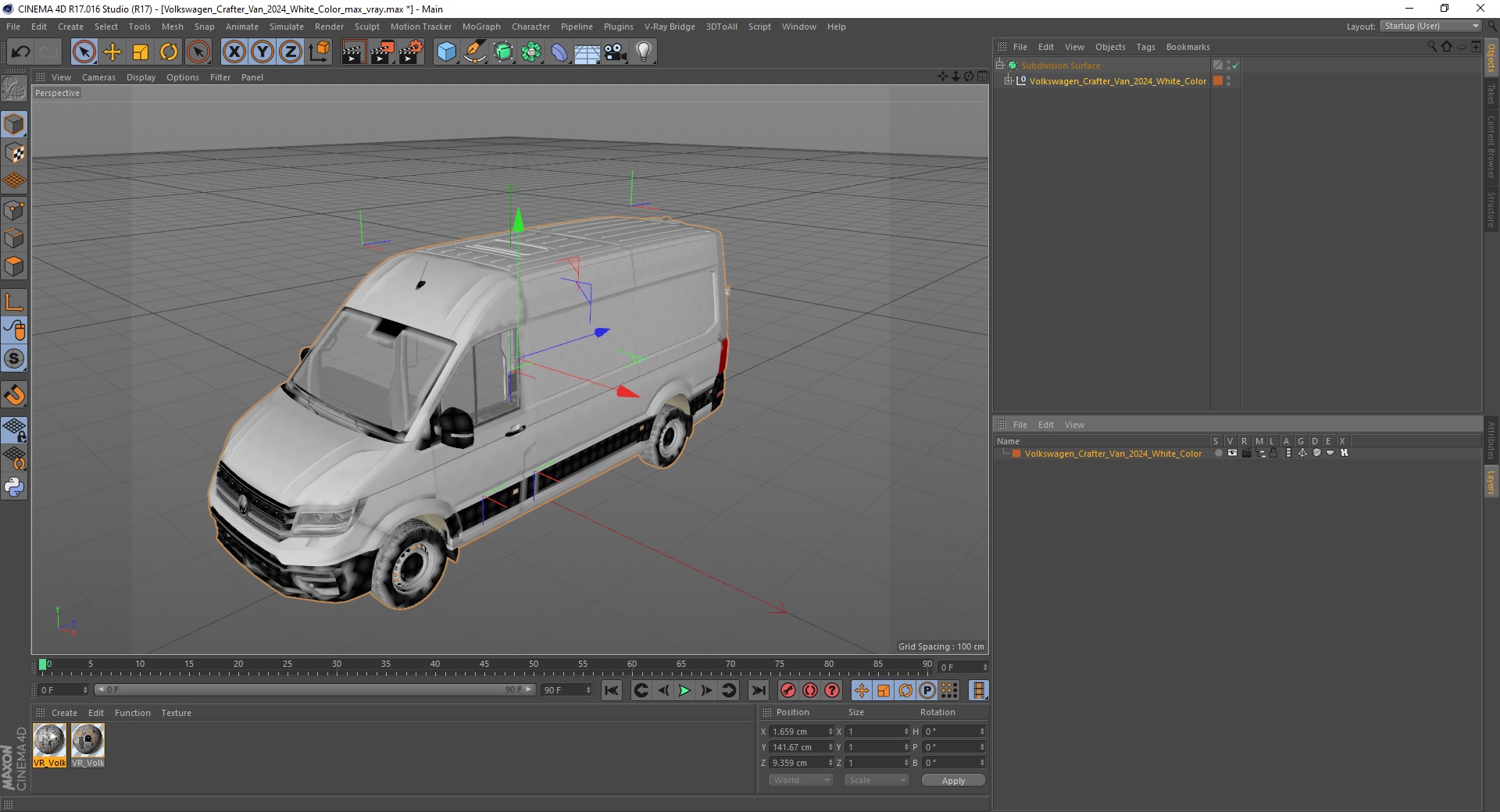 Volkswagen Crafter Van 2024 White Color 3D model