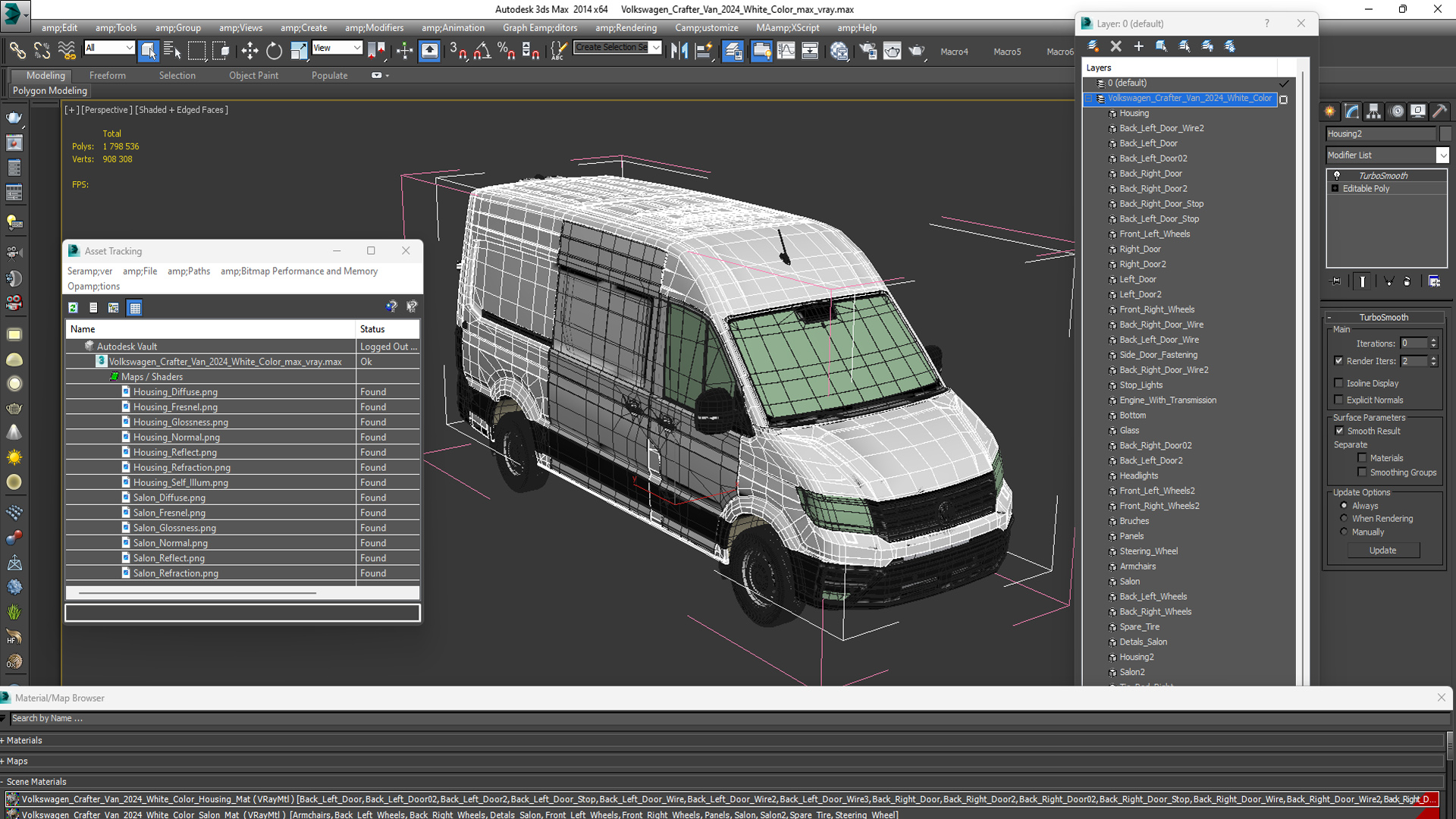 Volkswagen Crafter Van 2024 White Color 3D model