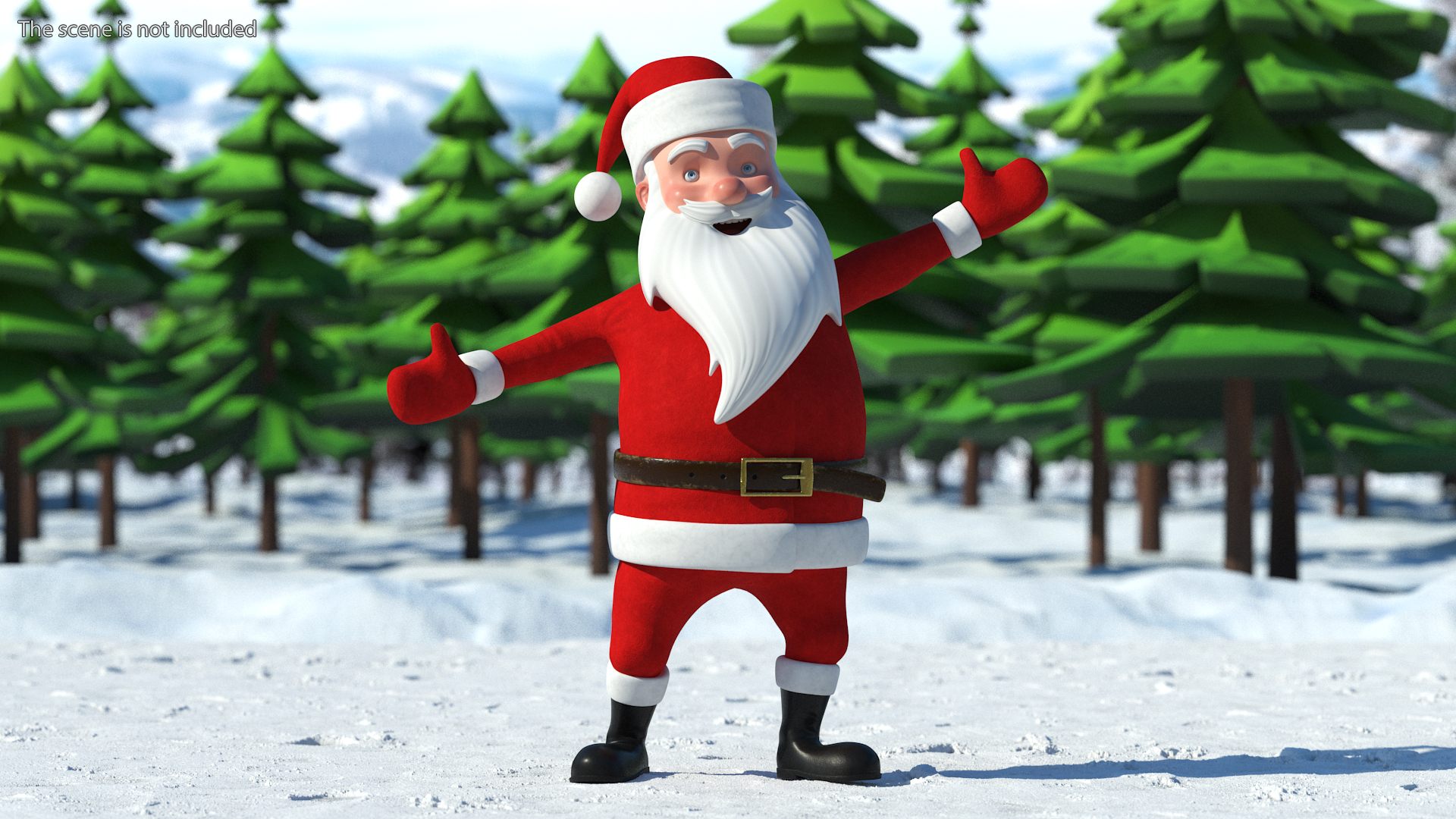 3D model Santa Claus Cartoon Rigged for Maya
