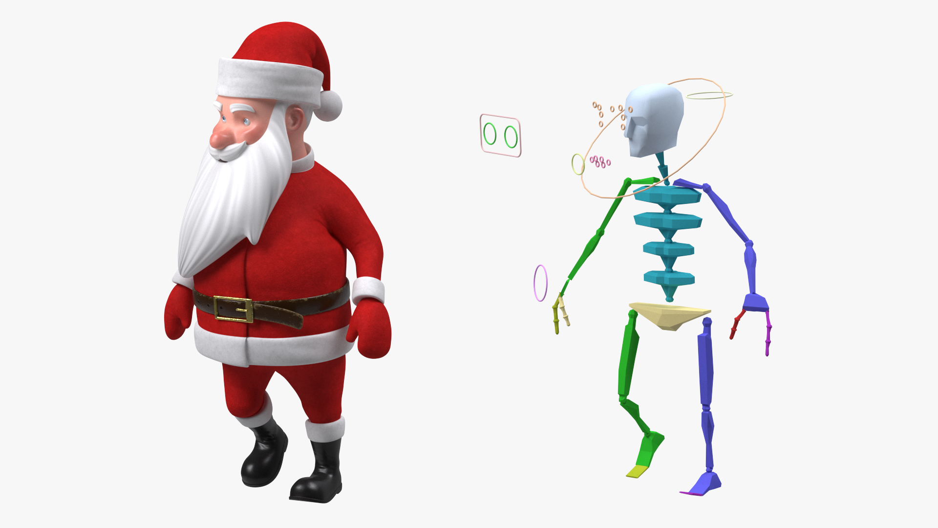 3D model Santa Claus Cartoon Rigged for Maya