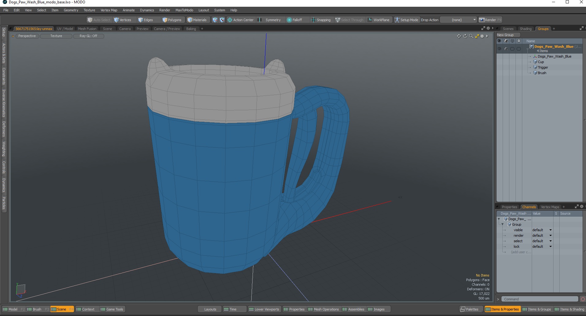 3D Dogs Paw Wash Blue model