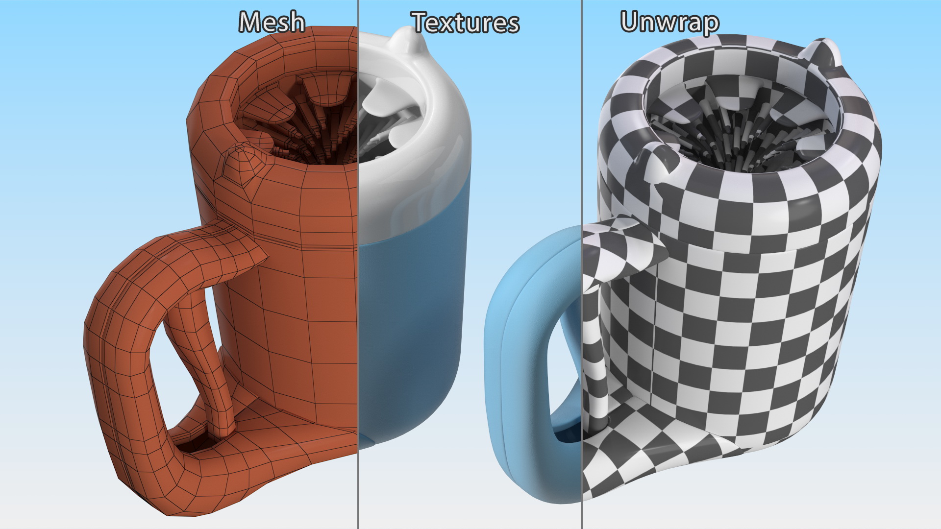 3D Dogs Paw Wash Blue model