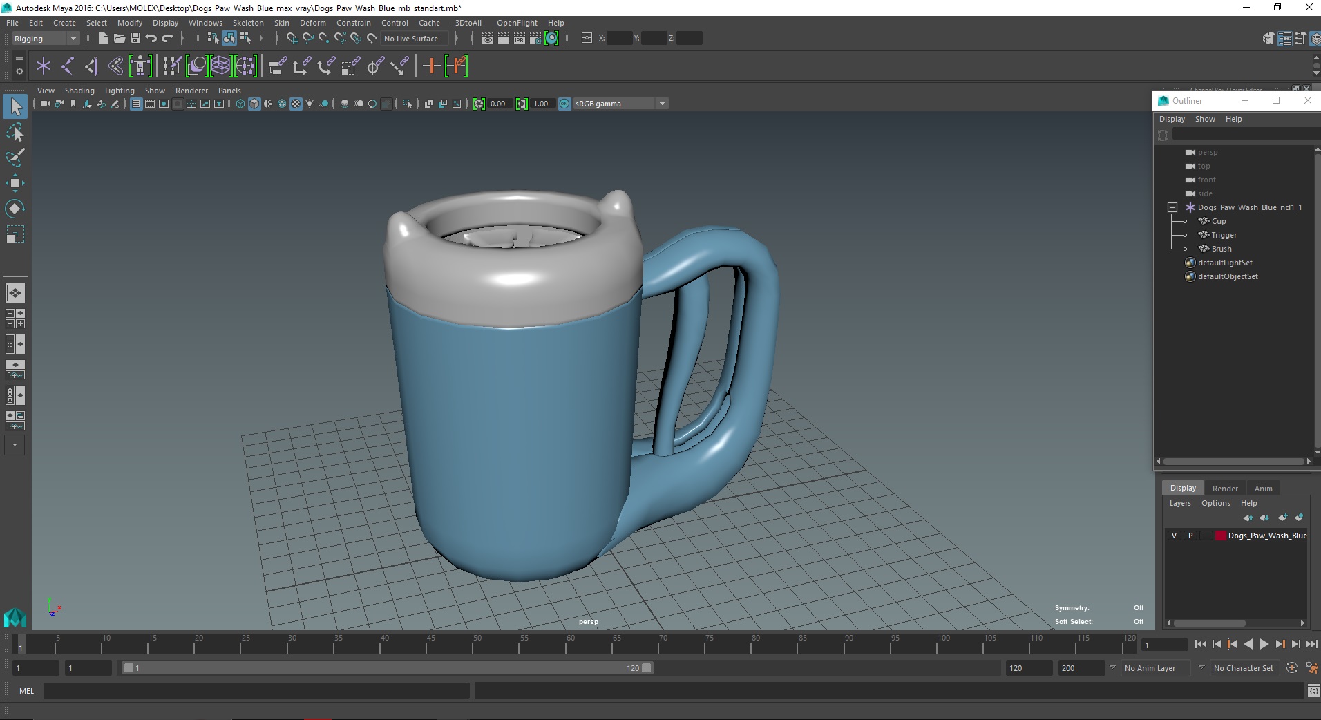 3D Dogs Paw Wash Blue model