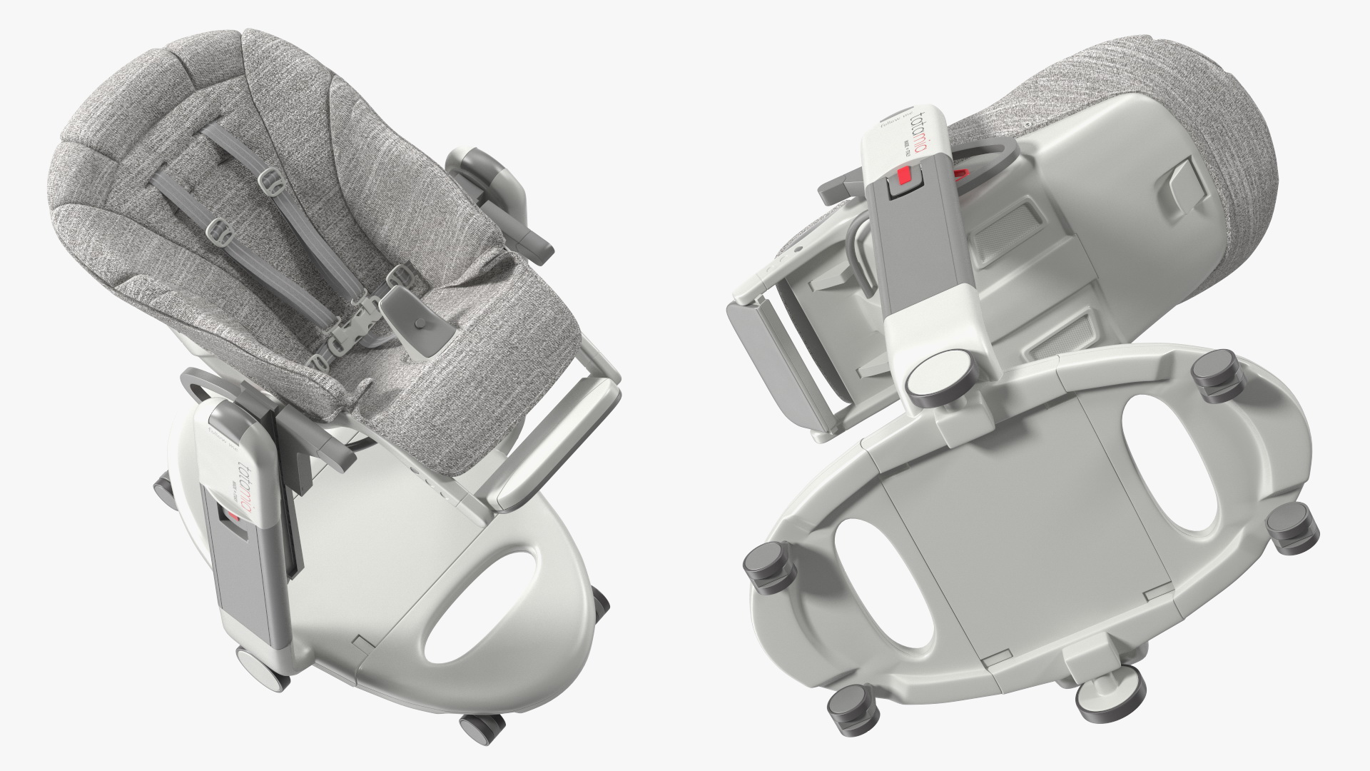 3D High Chair Peg Perego Horizontal Grey Rigged for Cinema 4D model