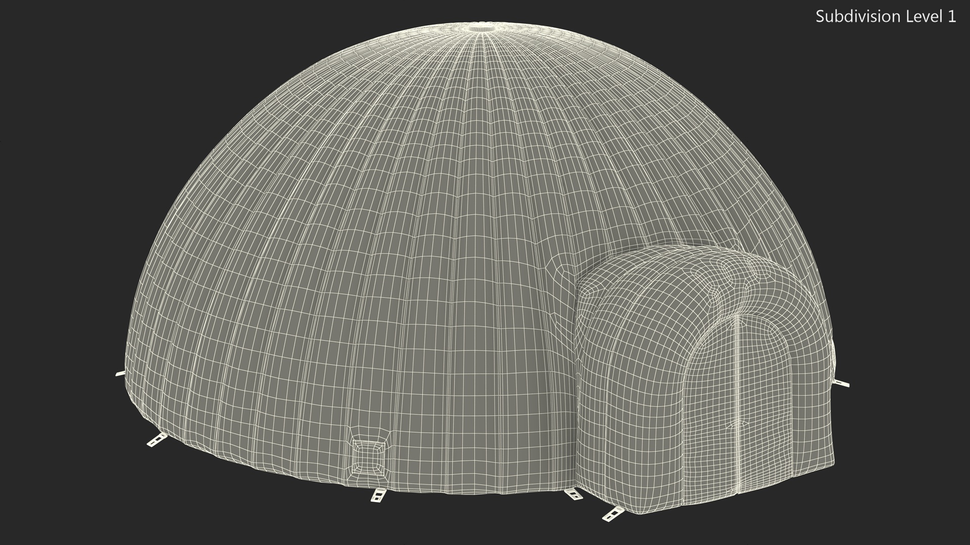 3D model Inflatable Dome Tent Grey