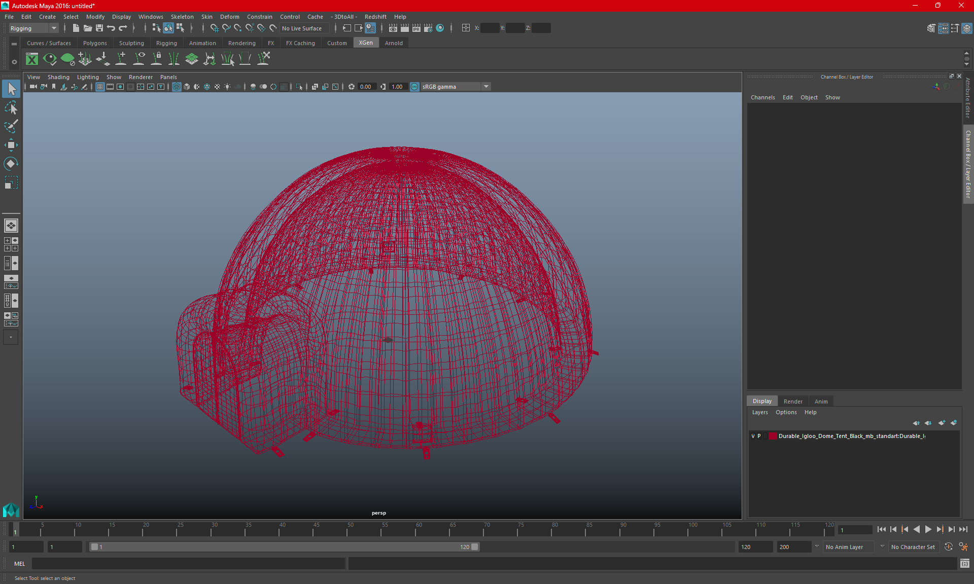 3D model Inflatable Dome Tent Grey