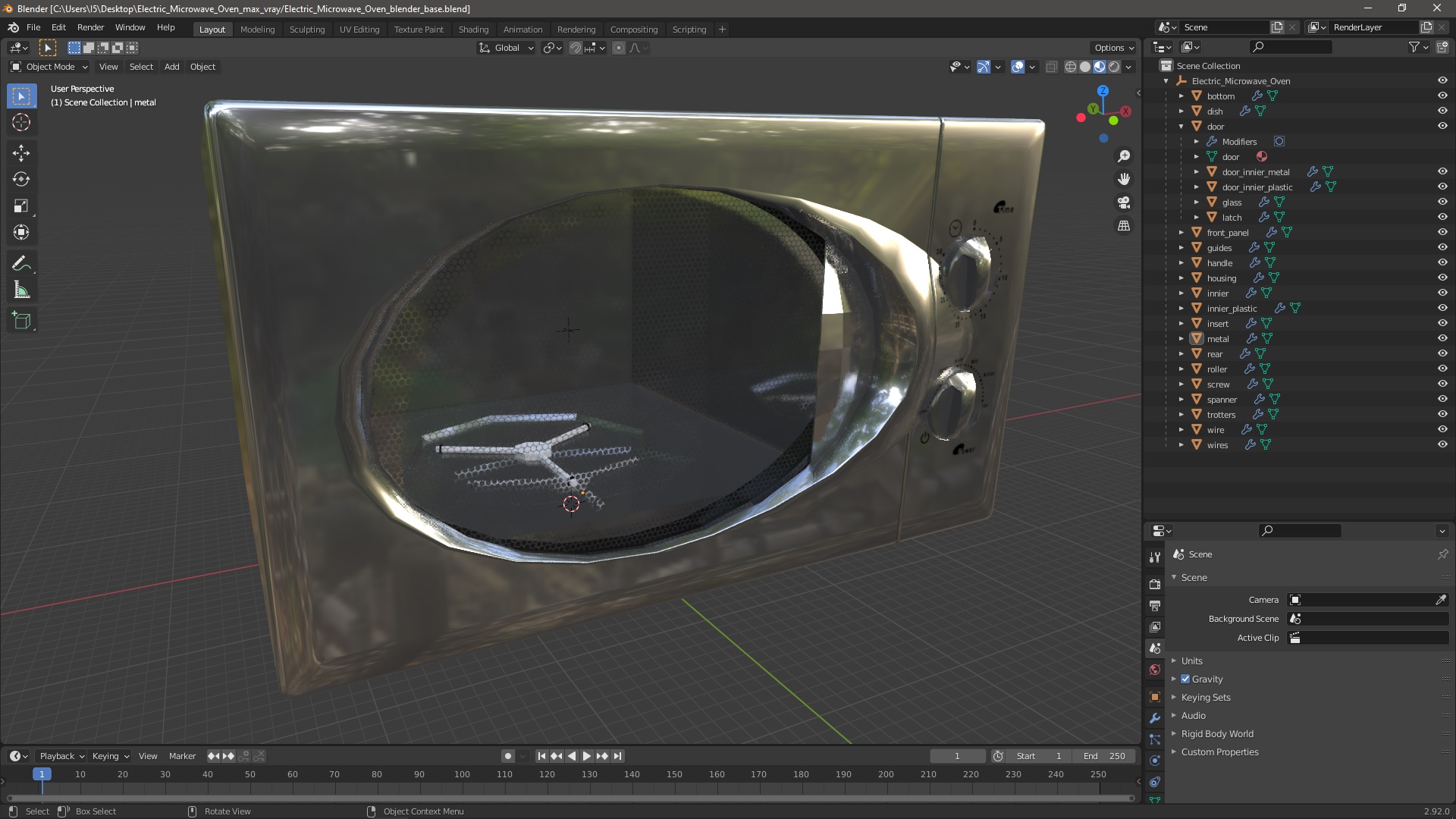 3D Electric Microwave Oven model
