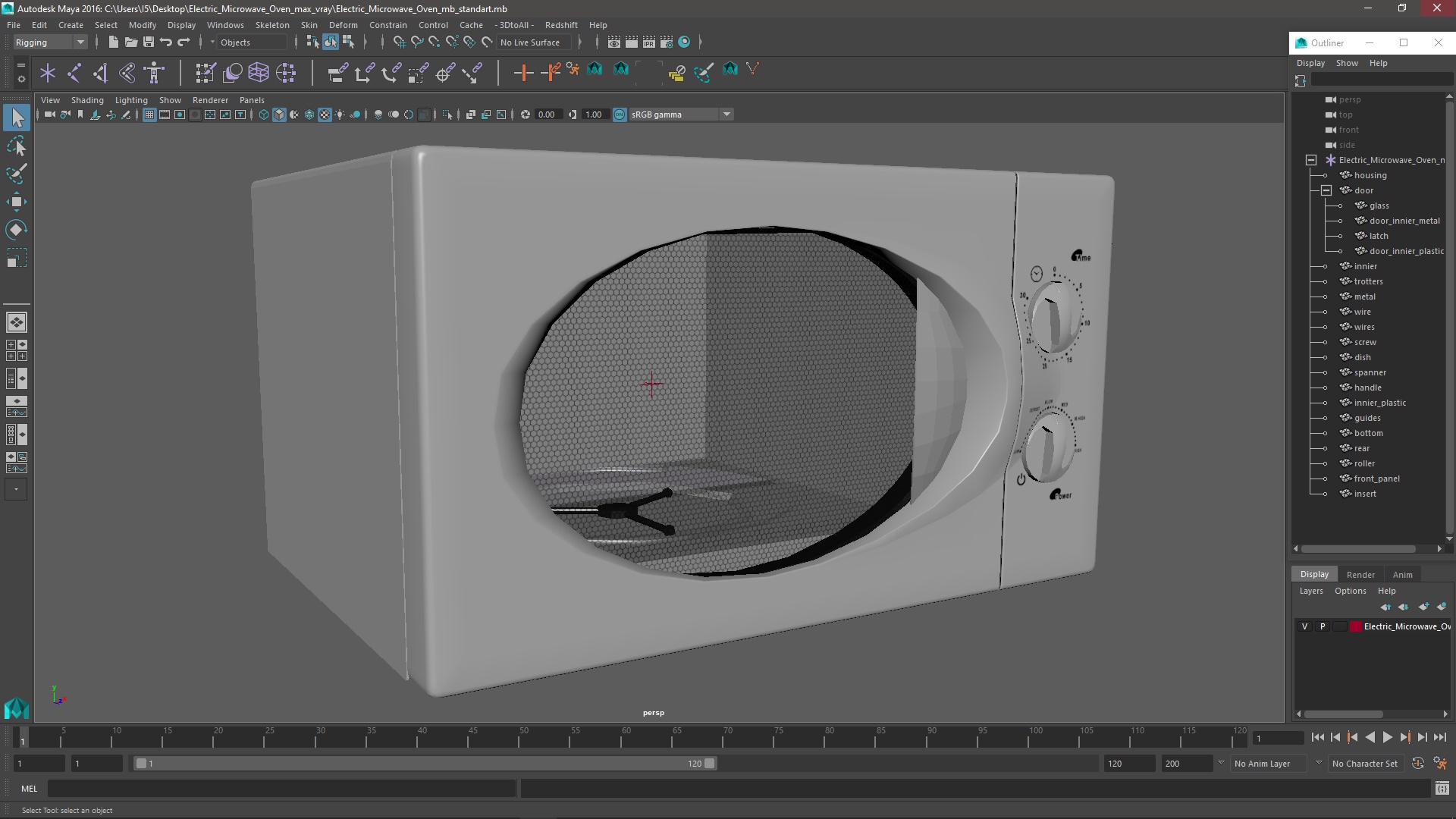 3D Electric Microwave Oven model