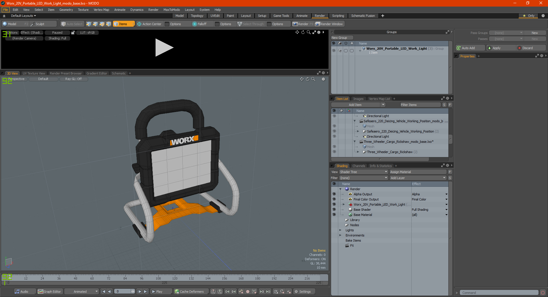 Worx 20V Portable LED Work Light 3D